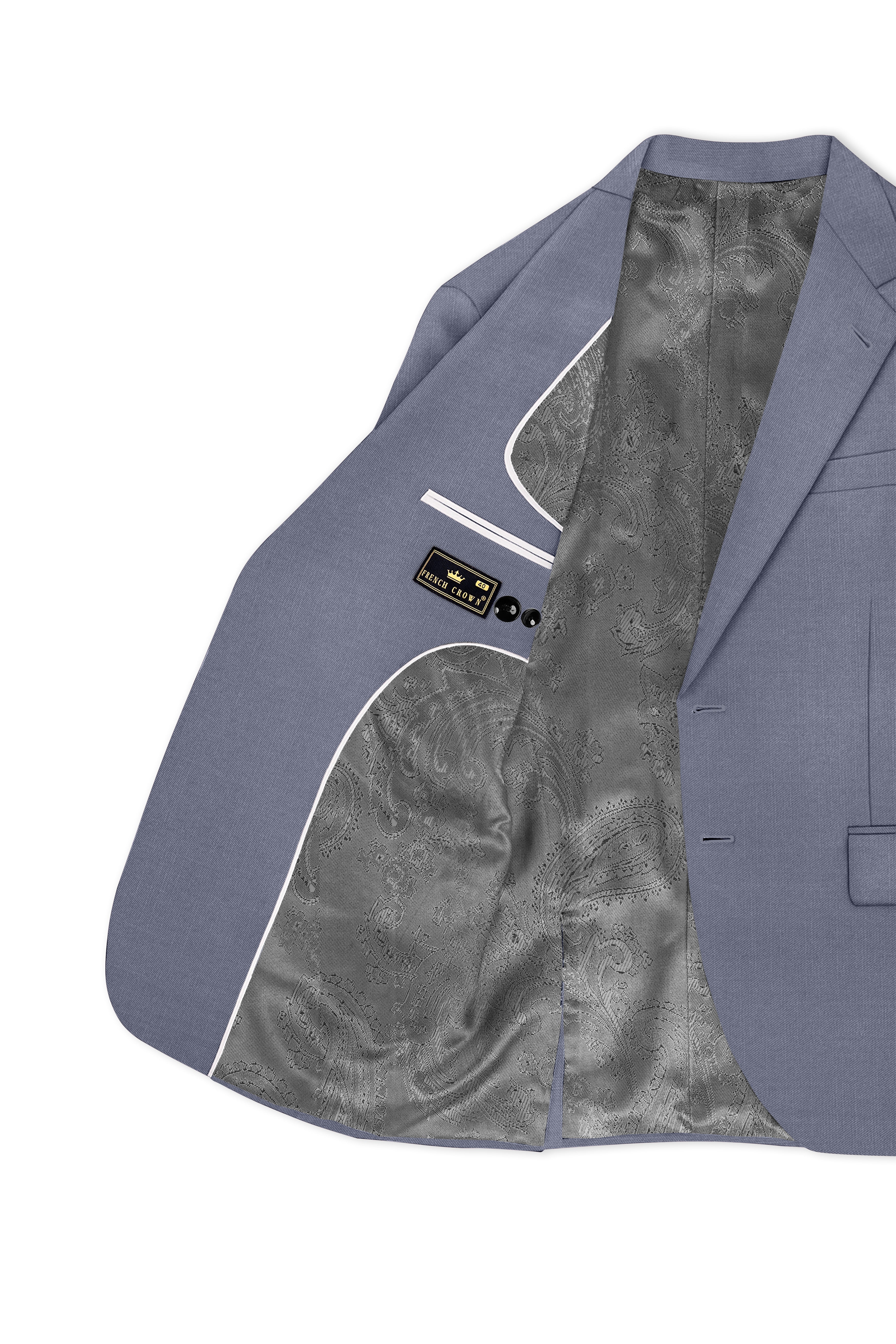 Grisoro-Storm Gray Wool Rich Slight Stretch Single Breasted Suit