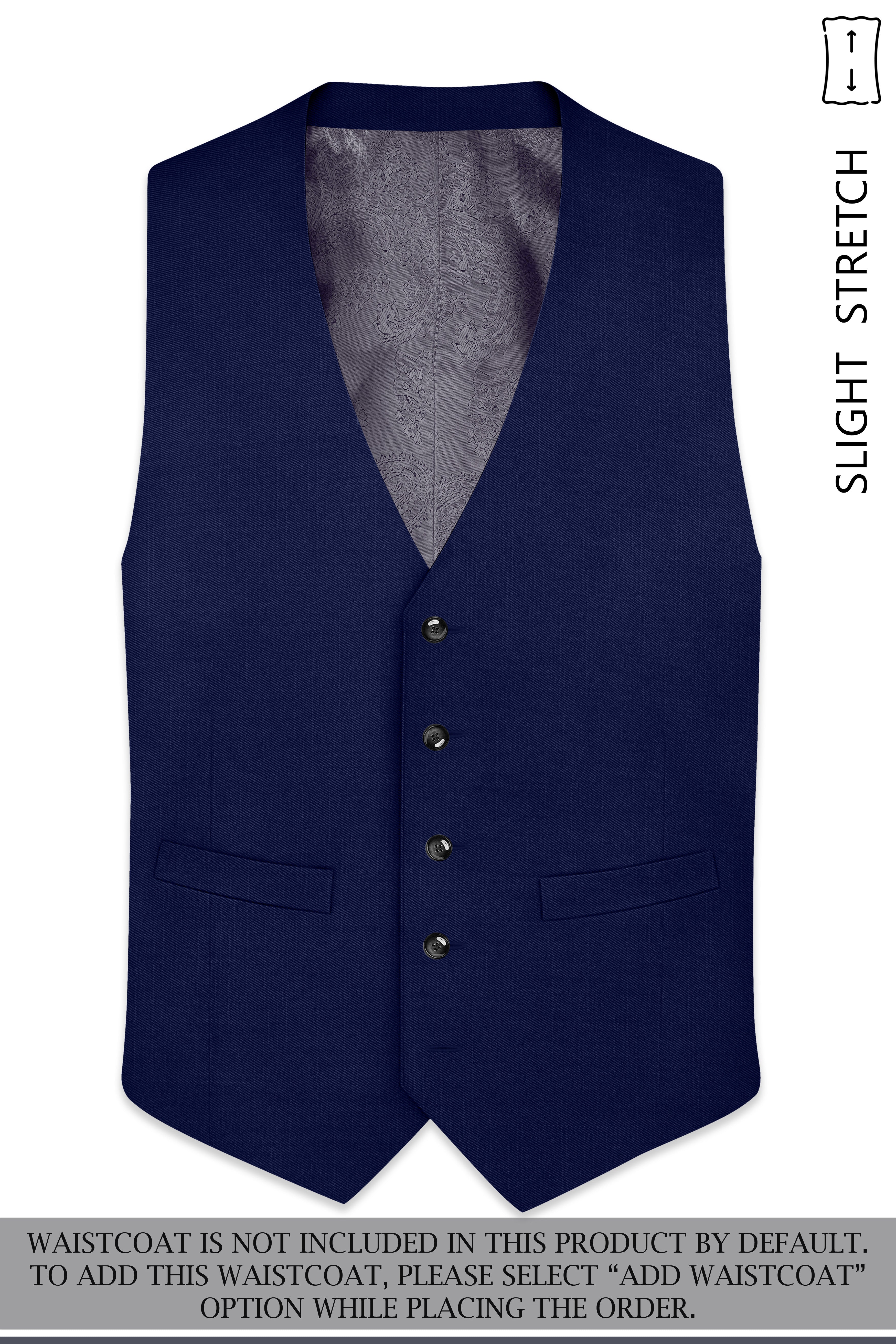 Obsidio-Ebony Navy Blue Wool Rich Slight Stretch Single Breasted Suit