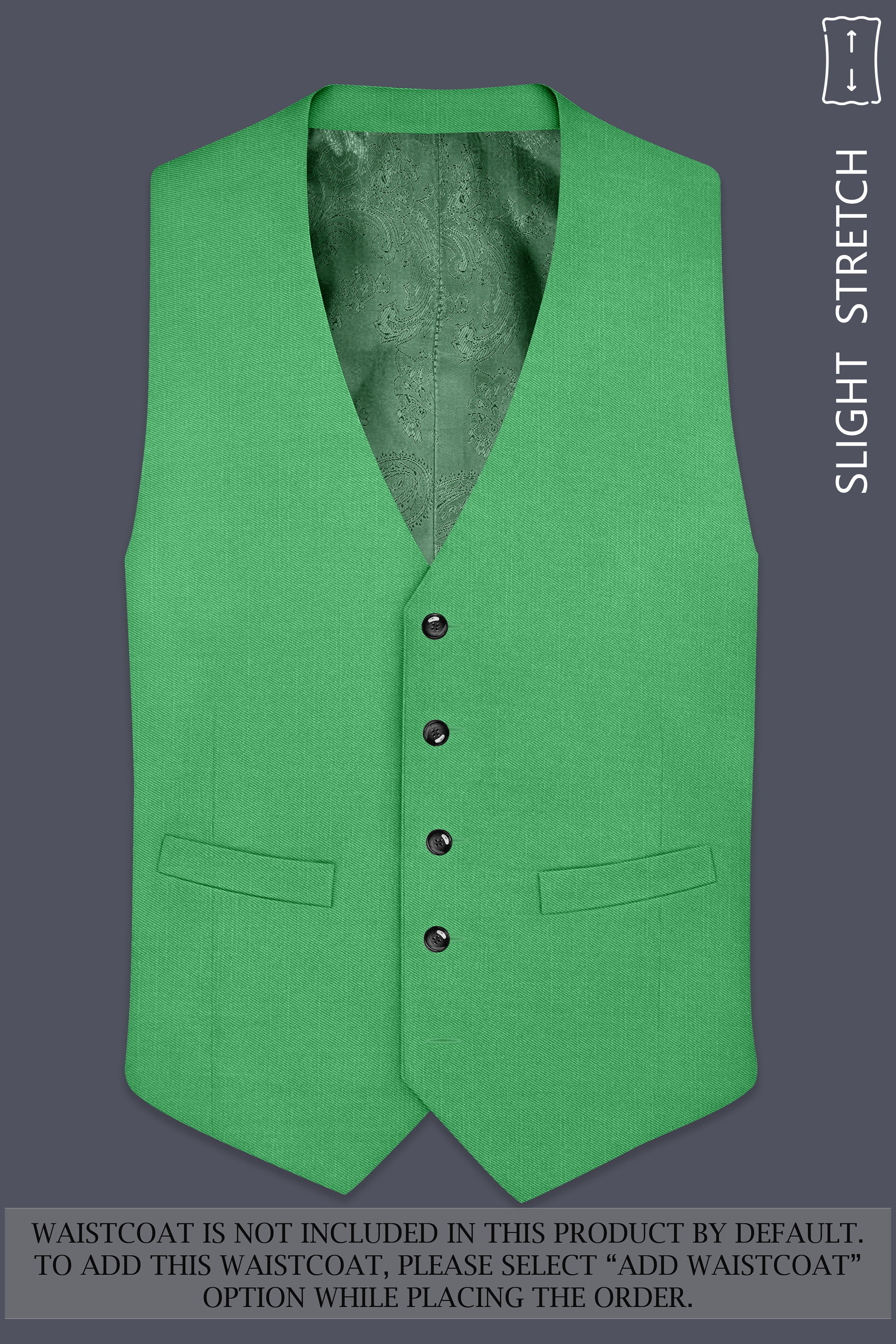 Baron-Chateau Green Wool Rich Slight Stretch Single Breasted Suit