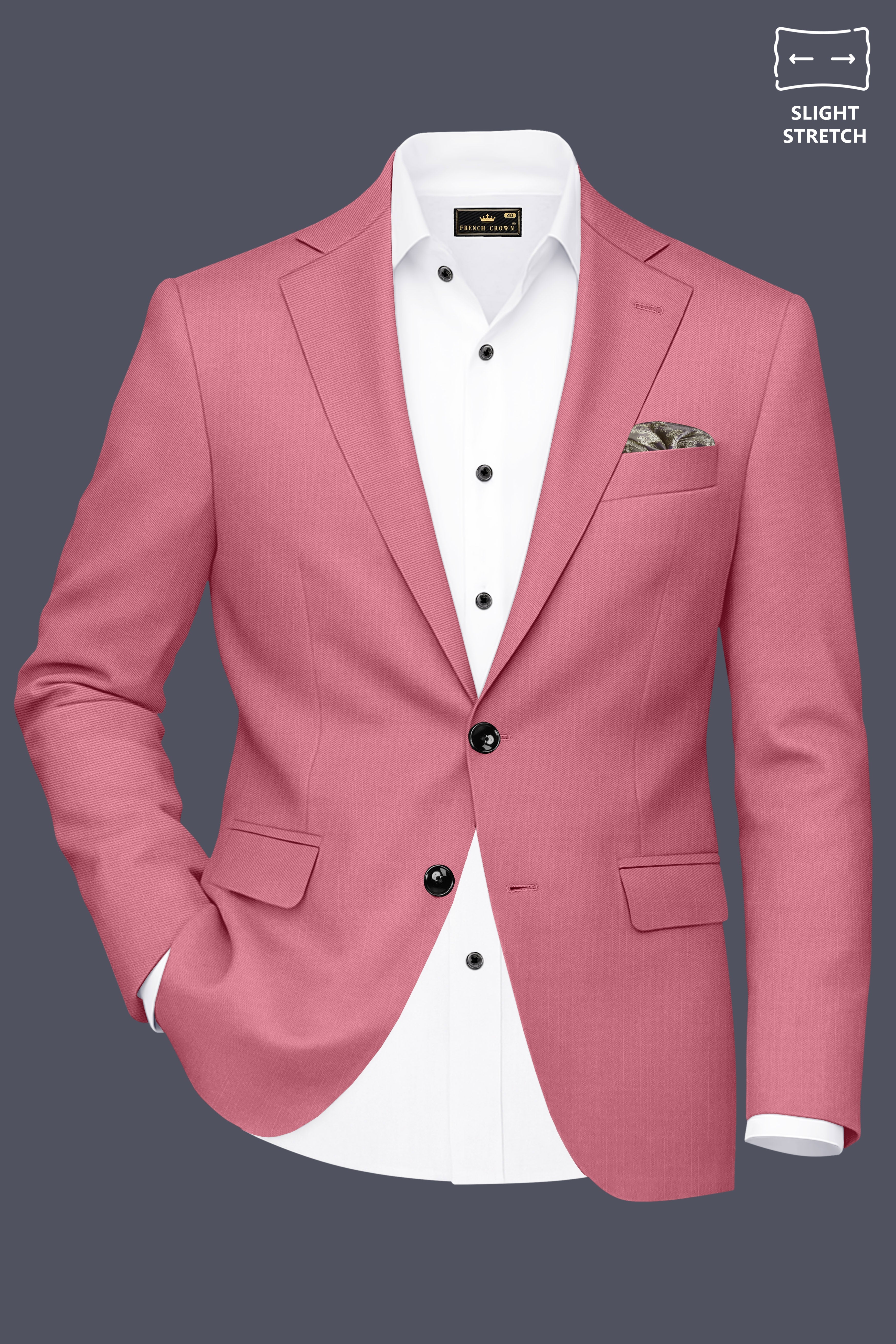 Soleil-Peach Wool Rich Slight Stretch Single Breasted Suit