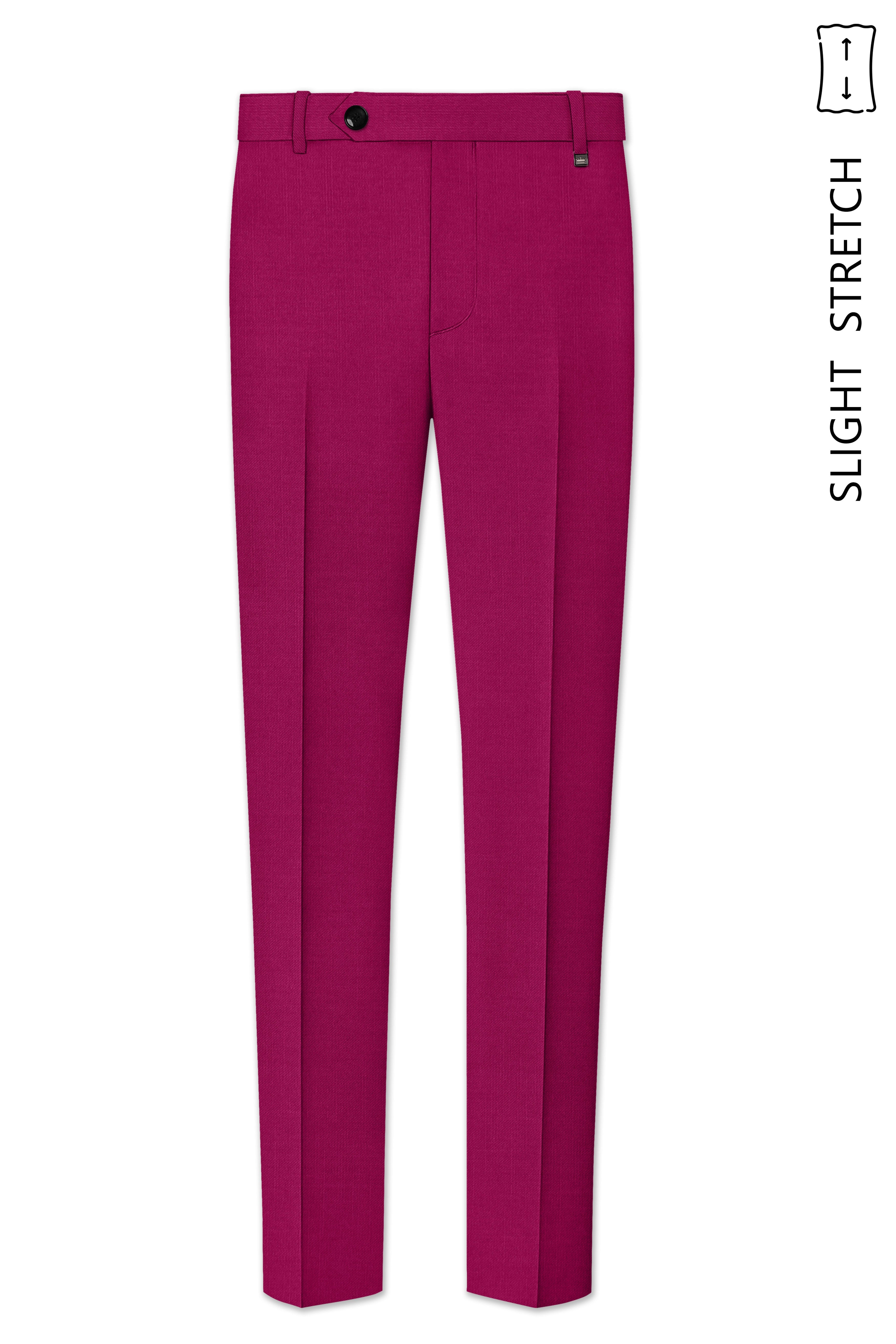Orchid-Mulberry Pink Wool Rich Slight Stretch Single Breasted Suit