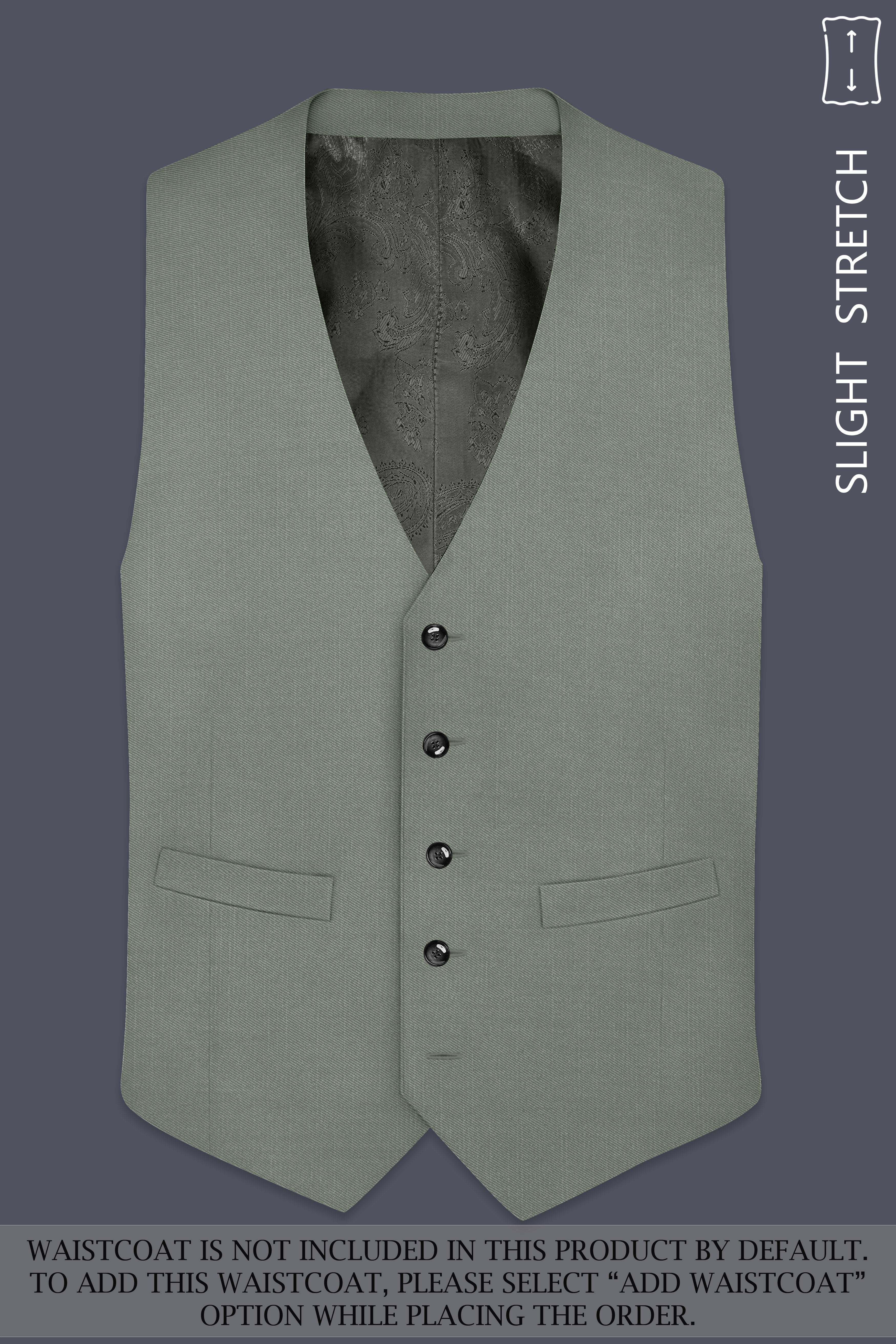 Sage-Smokey Green Wool Rich Slight Stretch Single Breasted Suit