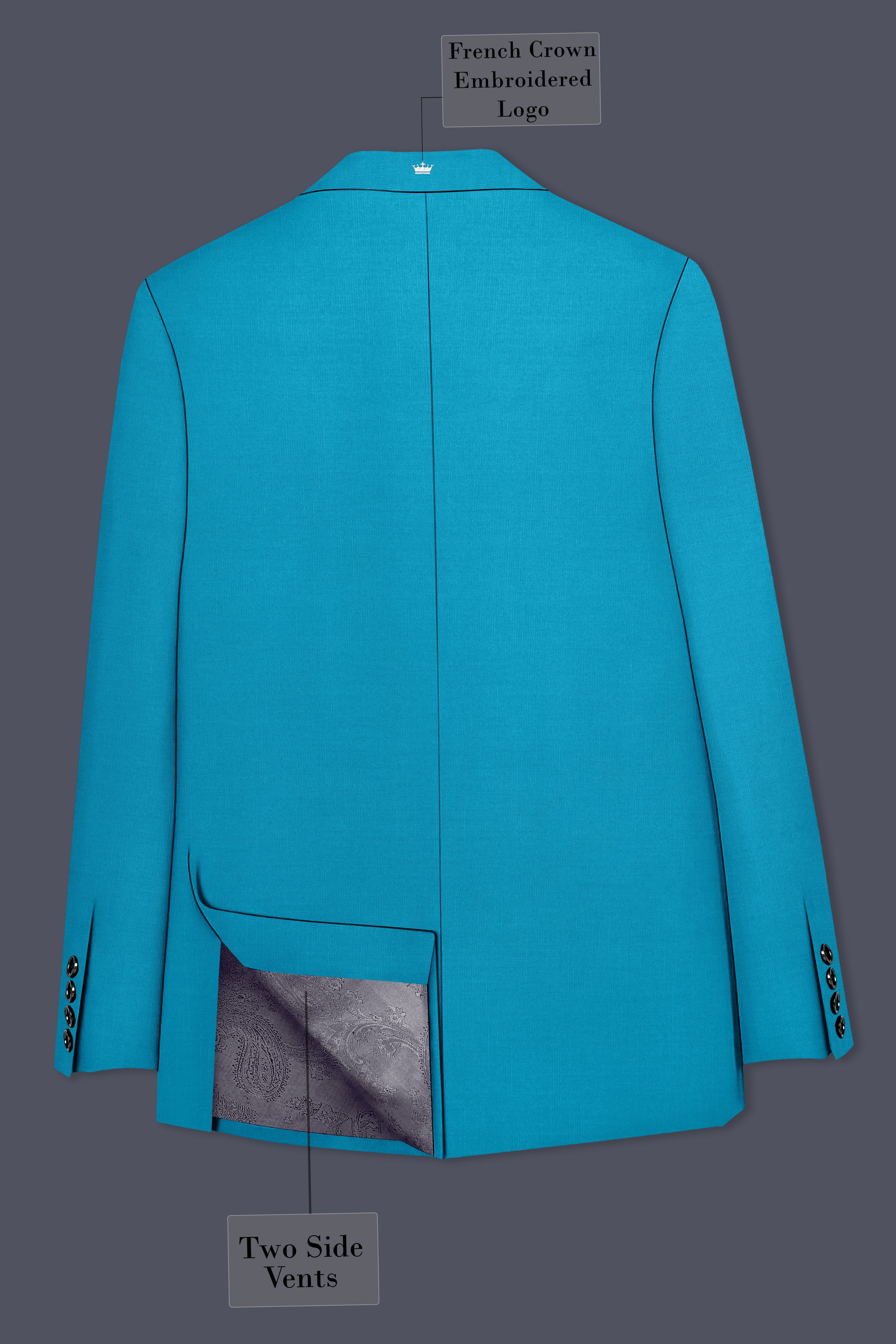 Atlantic-Bondi Blue Wool Rich Slight Stretch Single Breasted Suit