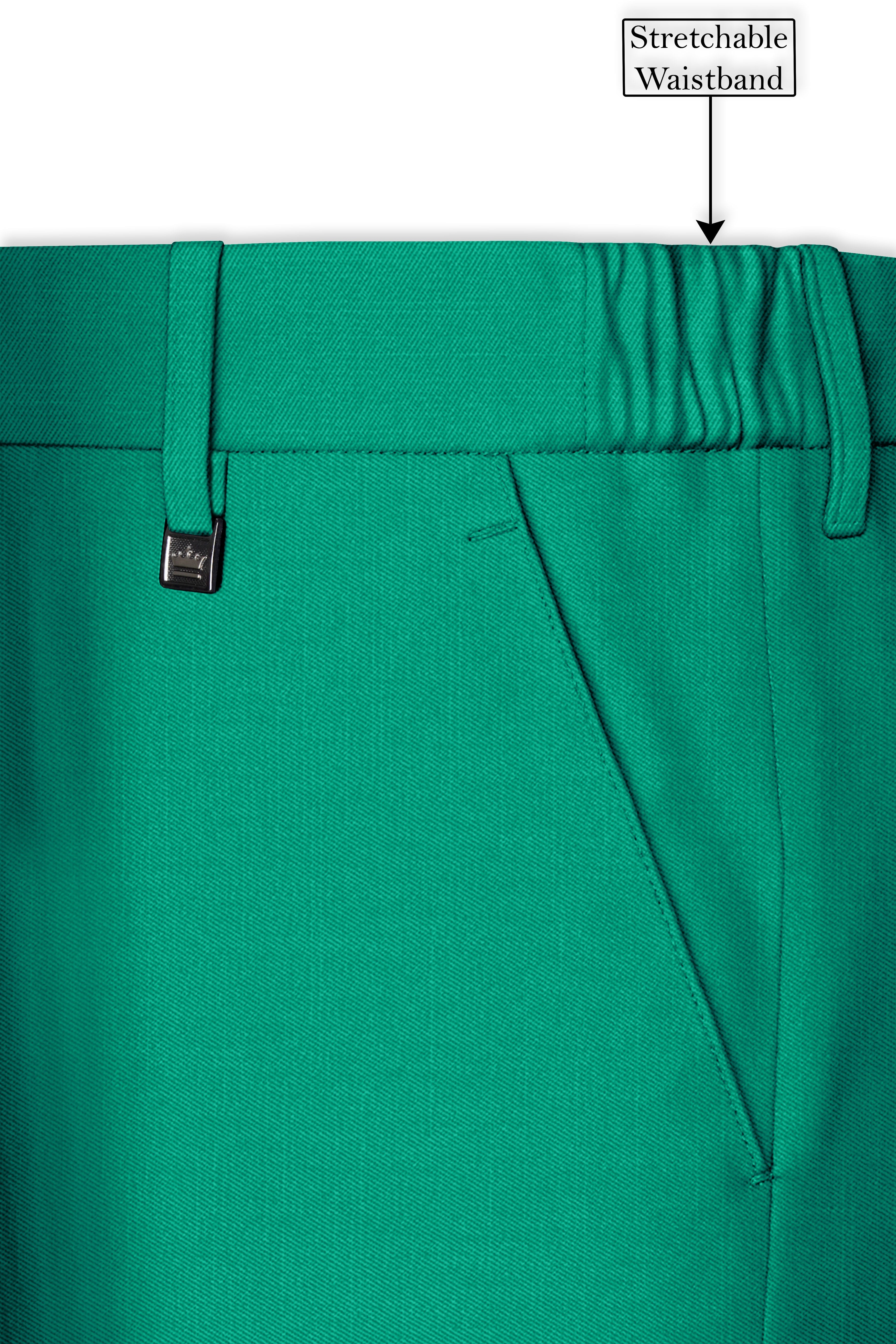 Emerald-Tropical Green Wool Rich Slight Stretch Single Breasted Suit