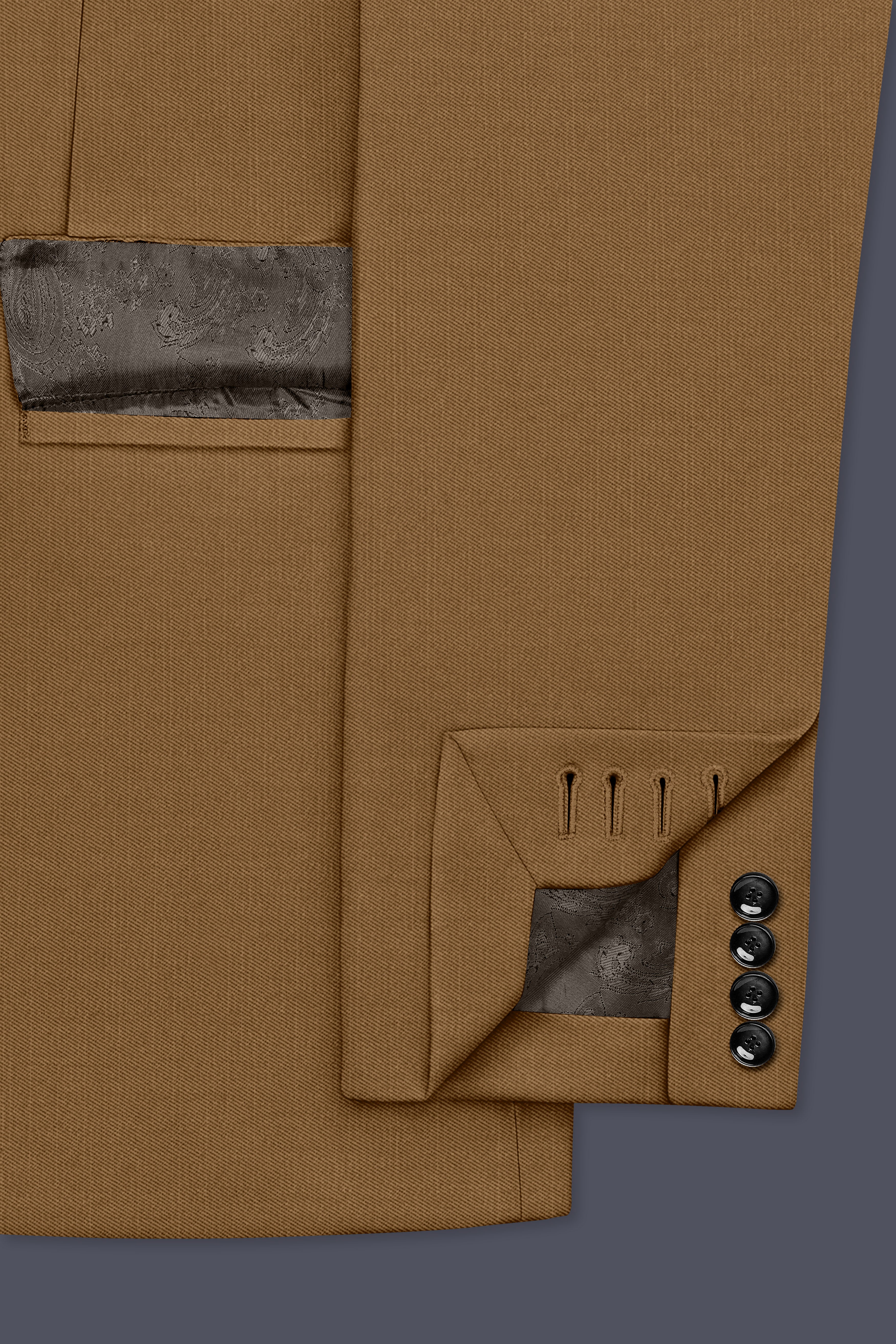 Sapphire-Potters Brown Wool Rich Slight Stretch Single Breasted Suit