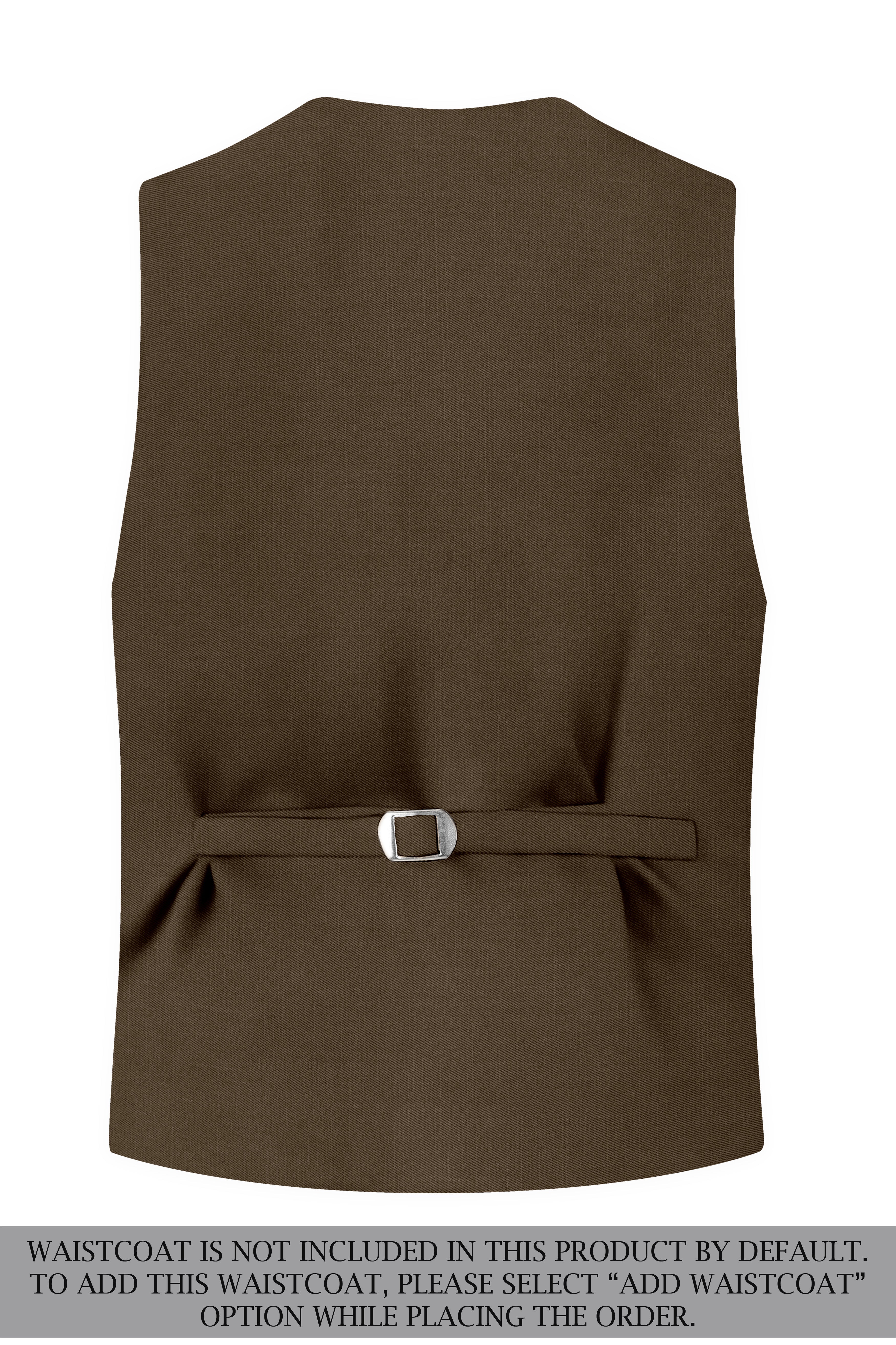Terrano-Mocha Brown Wool Rich Slight Stretch Double Breasted Suit