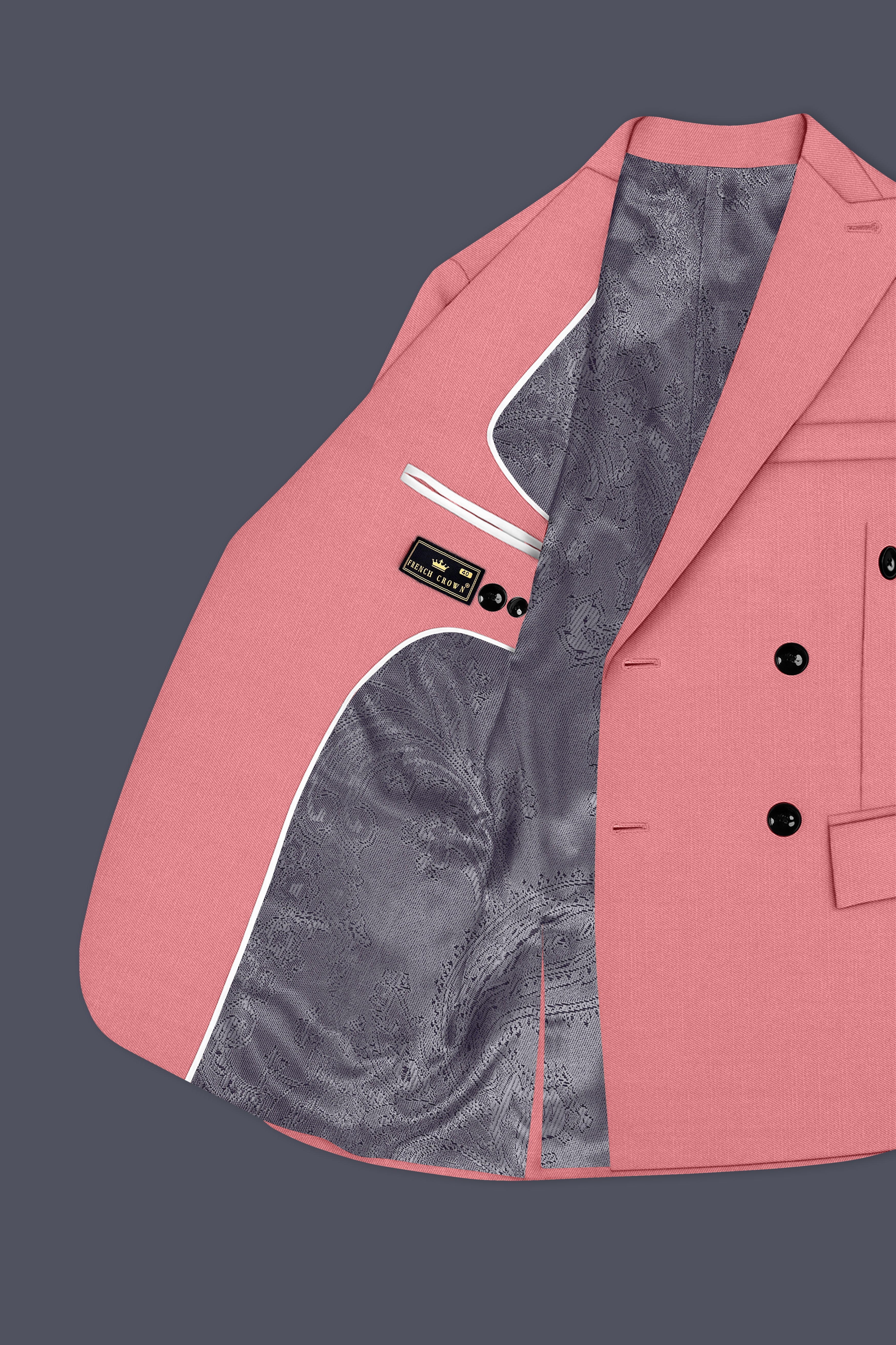 Solaro-Coral Orange Wool Rich Slight Stretch Double Breasted Suit