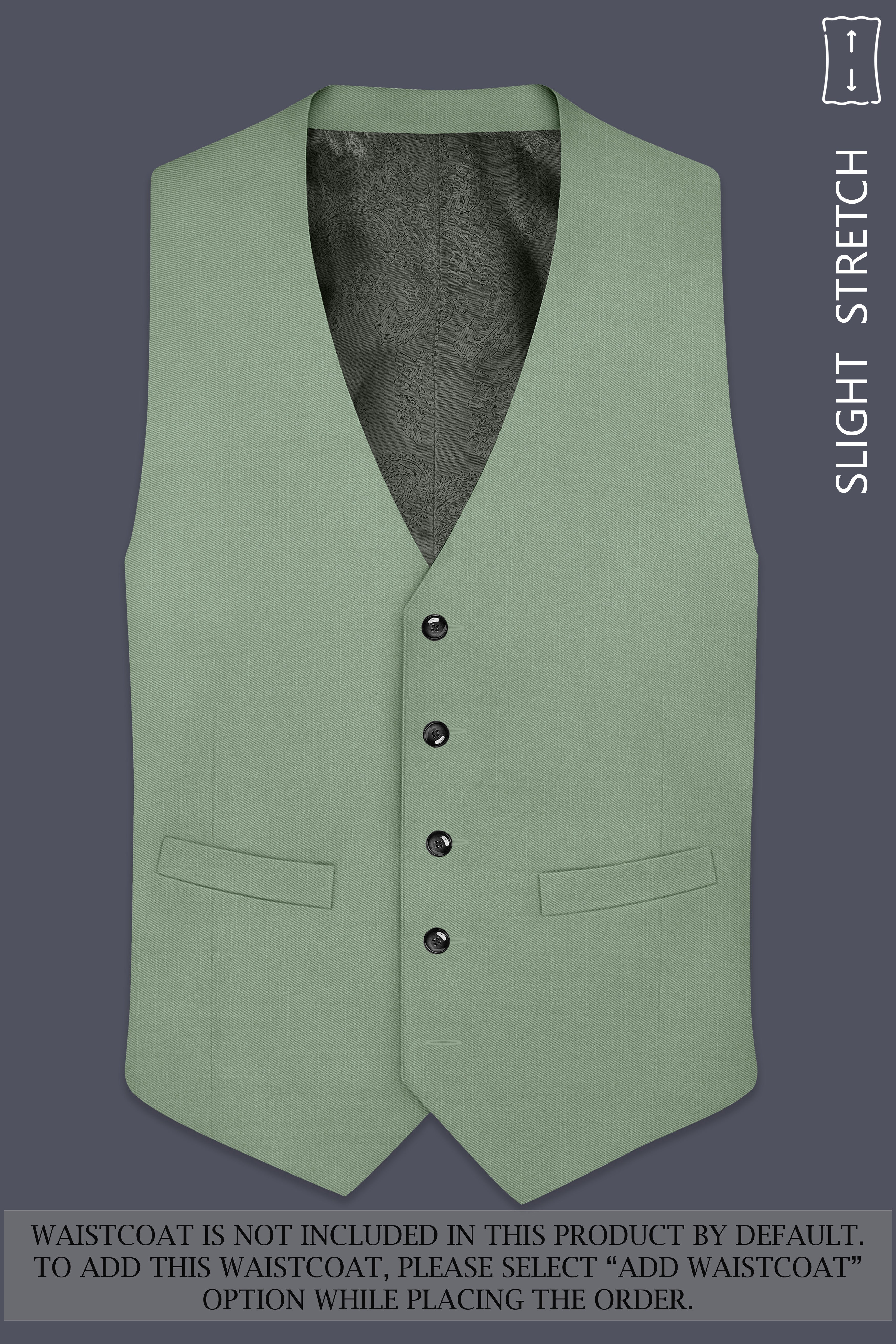 Basil-Spanish Green Wool Rich Slight Stretch Double Breasted Suit