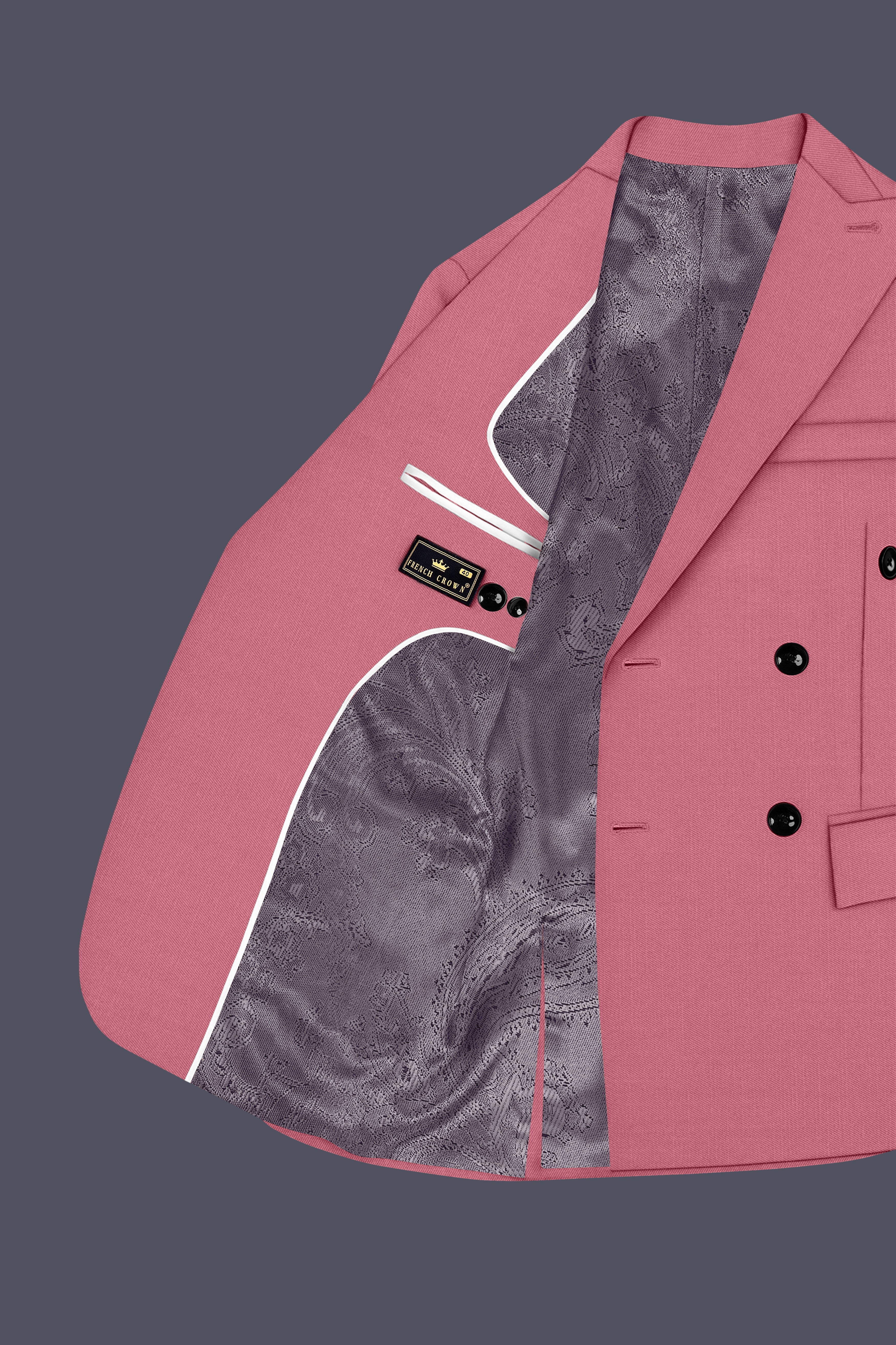 Soleil-Peach Wool Rich Slight Stretch Double Breasted Suit