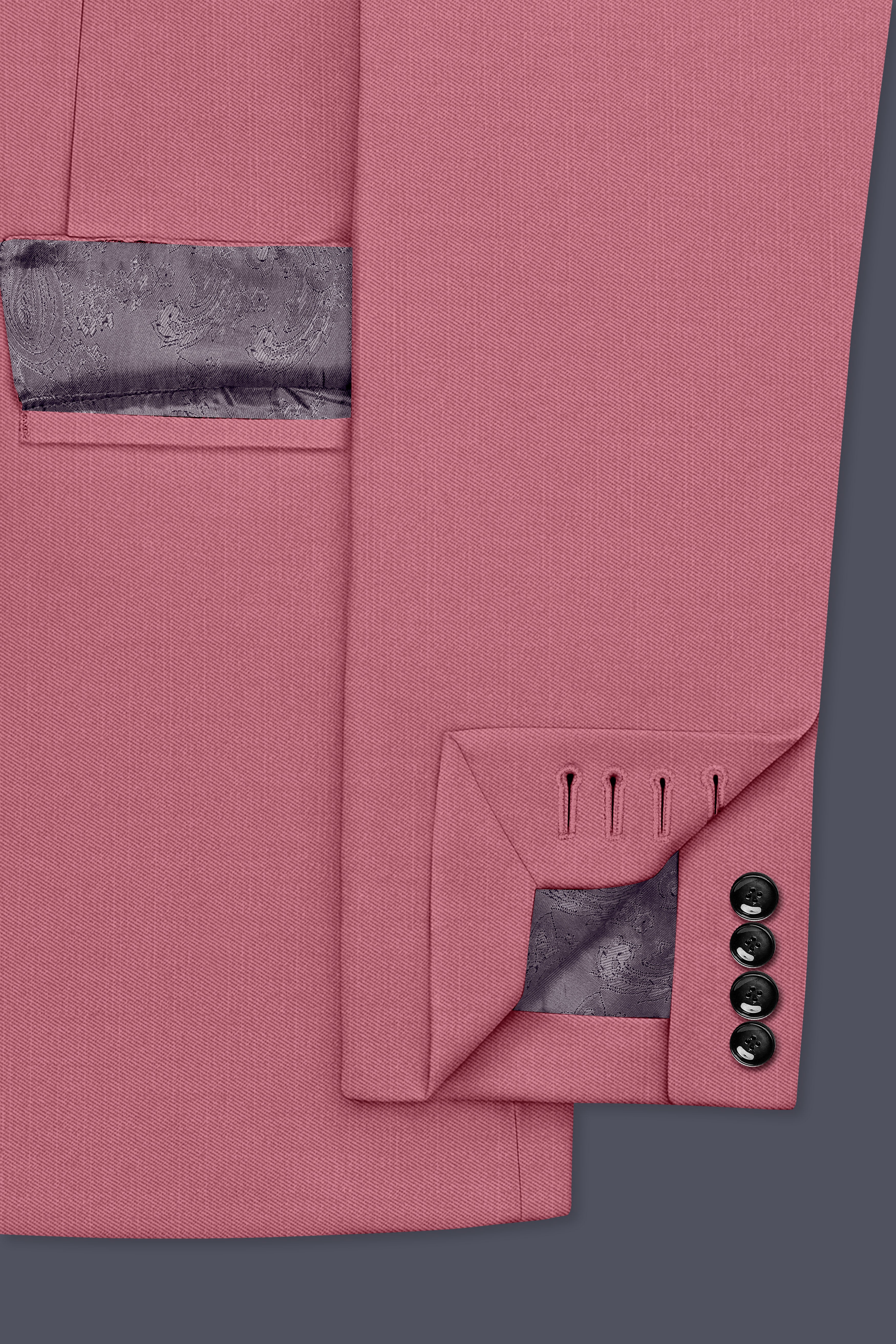 Soleil-Peach Wool Rich Slight Stretch Double Breasted Suit