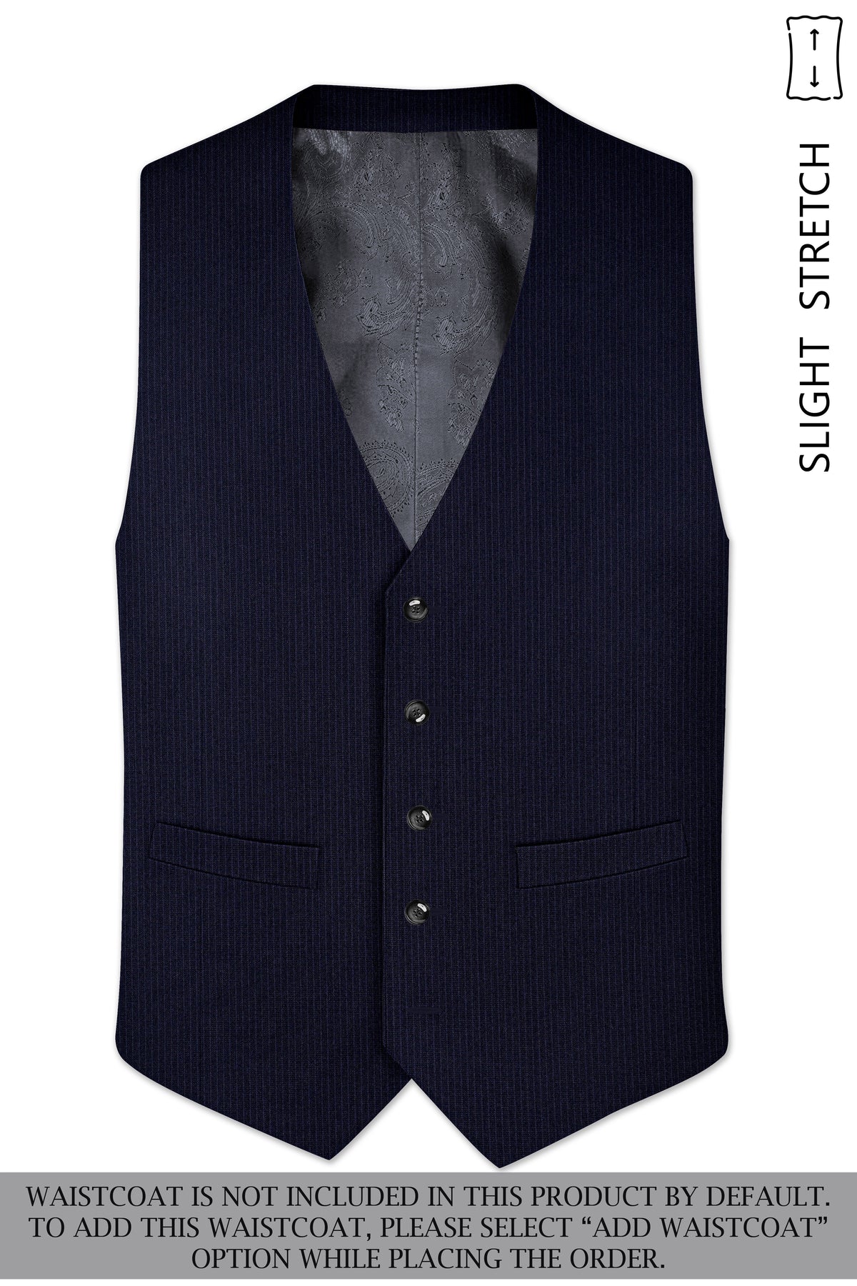 Elion-Bunker Blue Pencil Striped Wool Rich Slight Stretch Double Breasted Suit