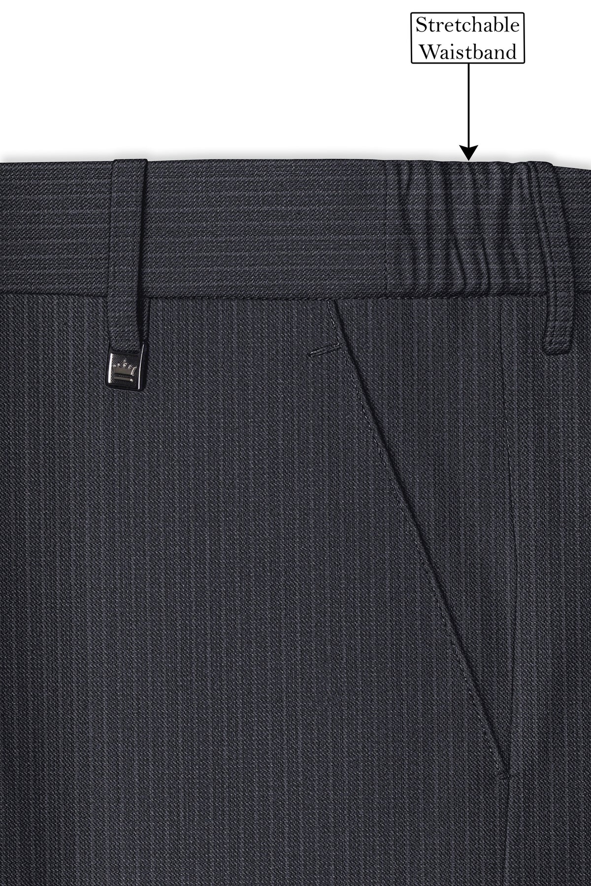 Monvex-Tuna Gray Pencil Striped Wool Rich Slight Stretch Double Breasted Suit