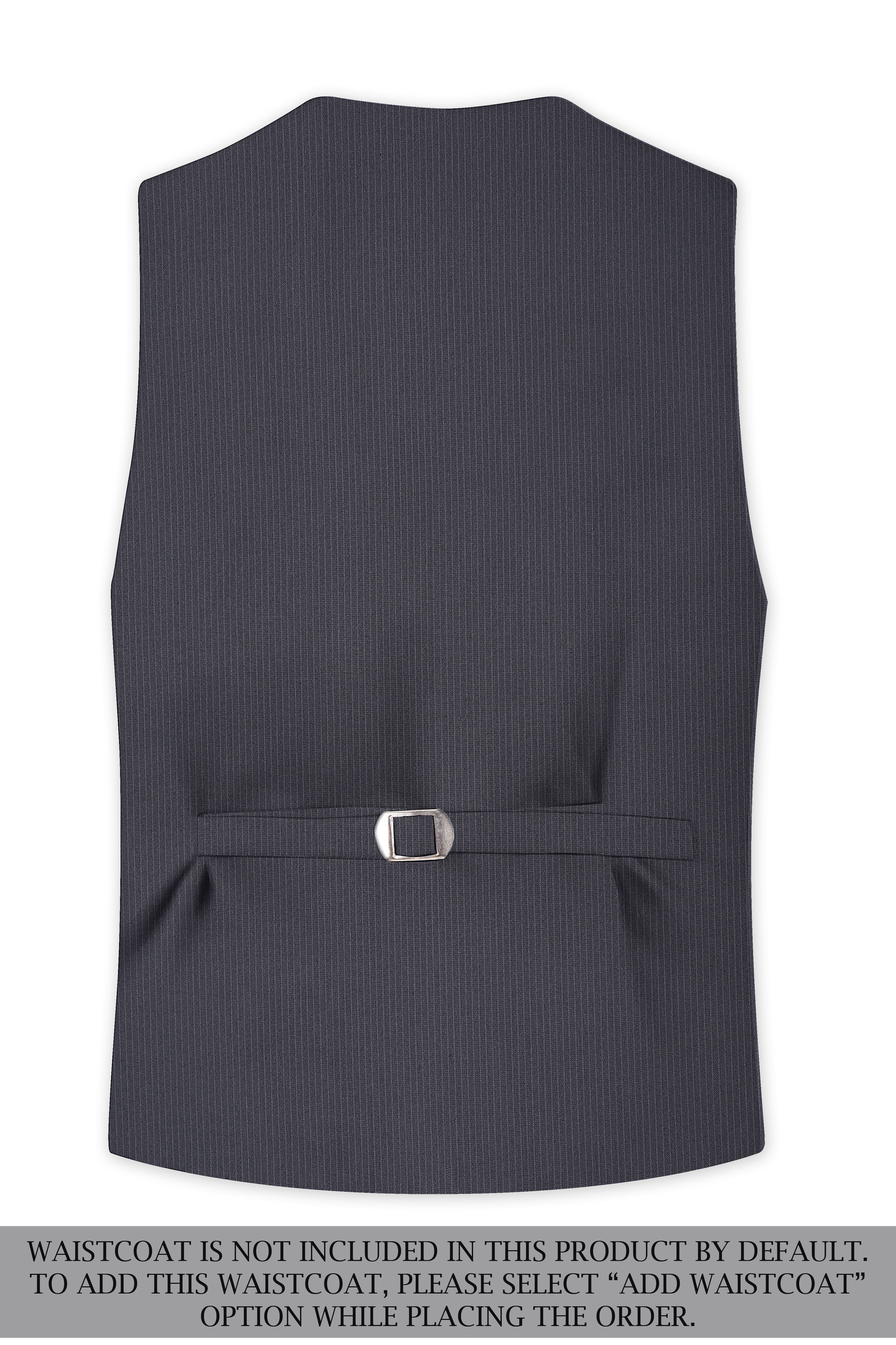 Monvex-Tuna Gray Pencil Striped Wool Rich Slight Stretch Double Breasted Suit