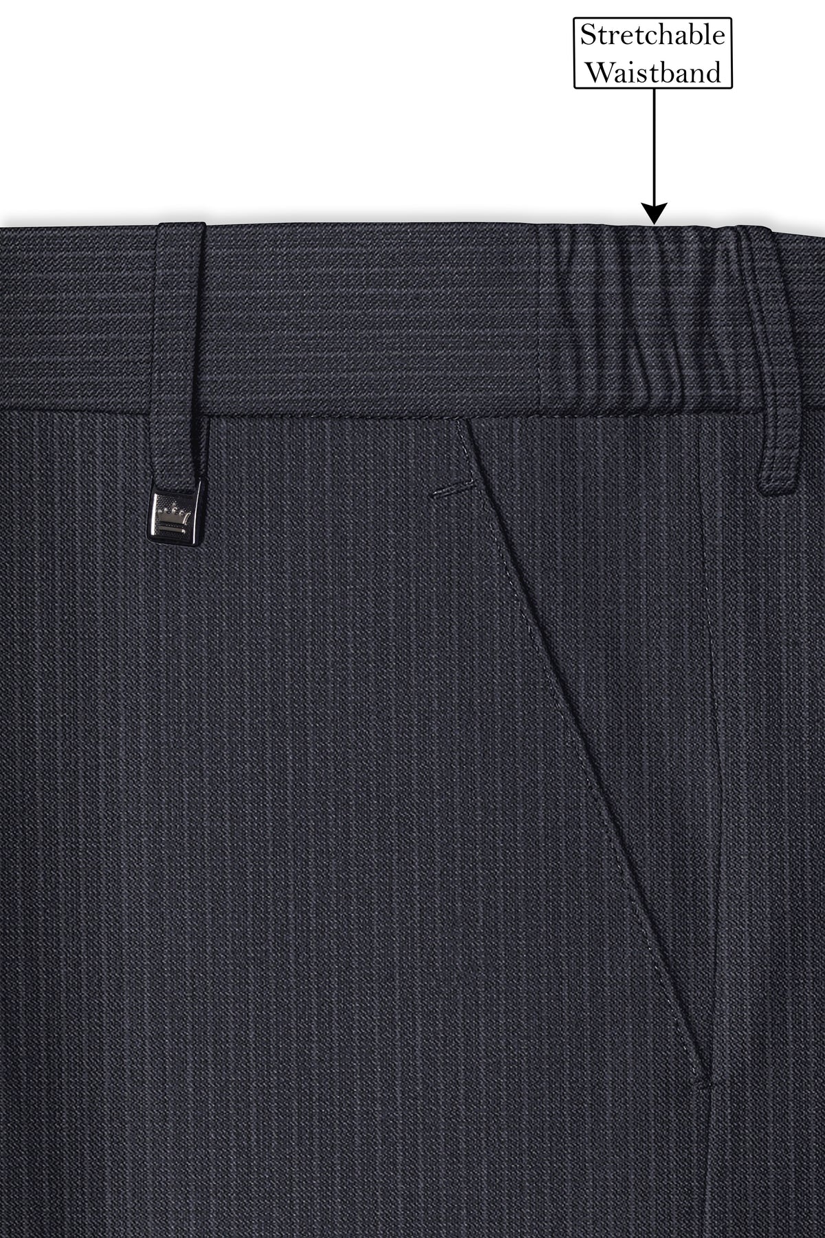 Monvex-Tuna Gray Pencil Striped Wool Rich Bandhgala Slight Stretch Suit