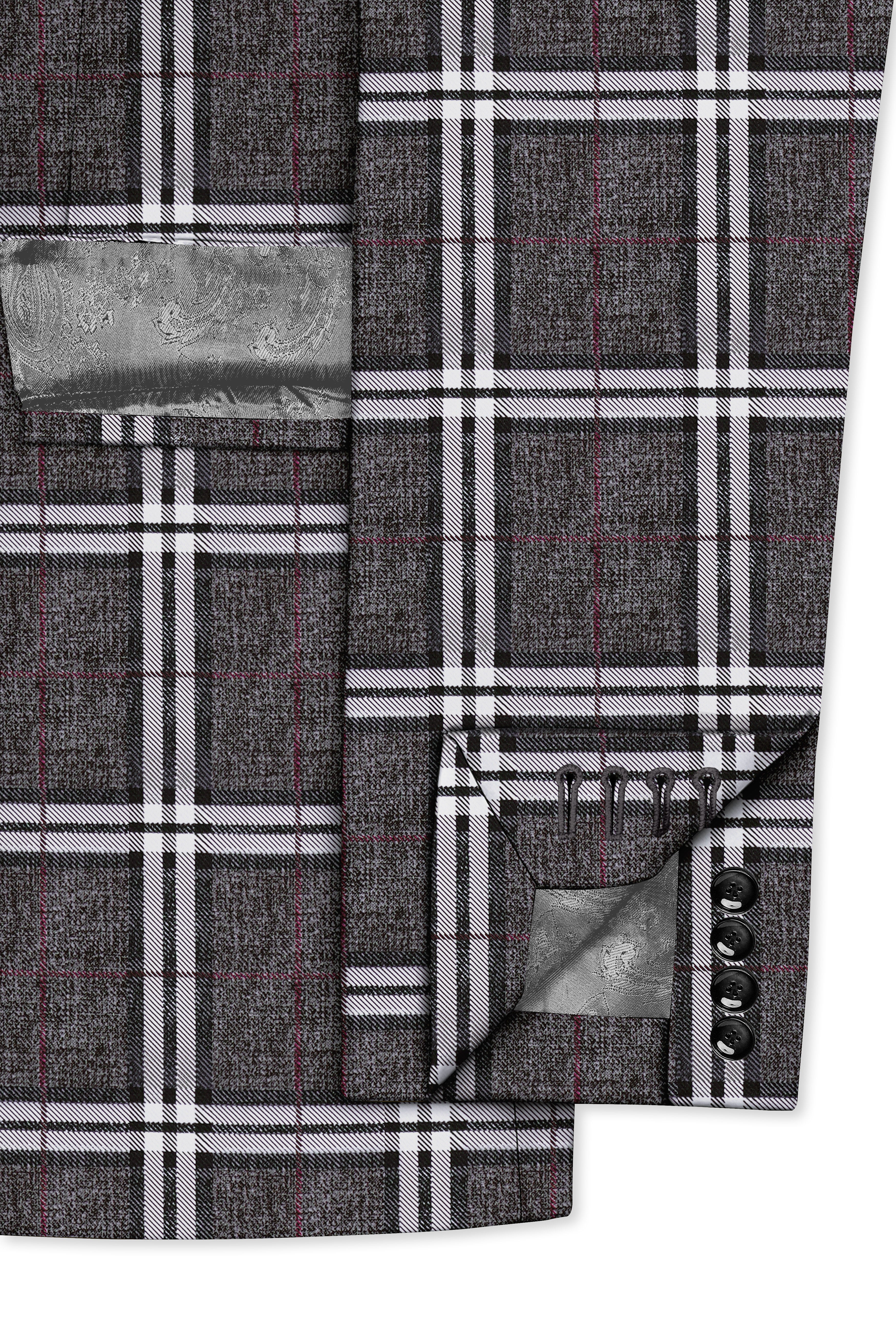 Axiom-Granite Gray Plaid Wool Rich Single Breasted Suit