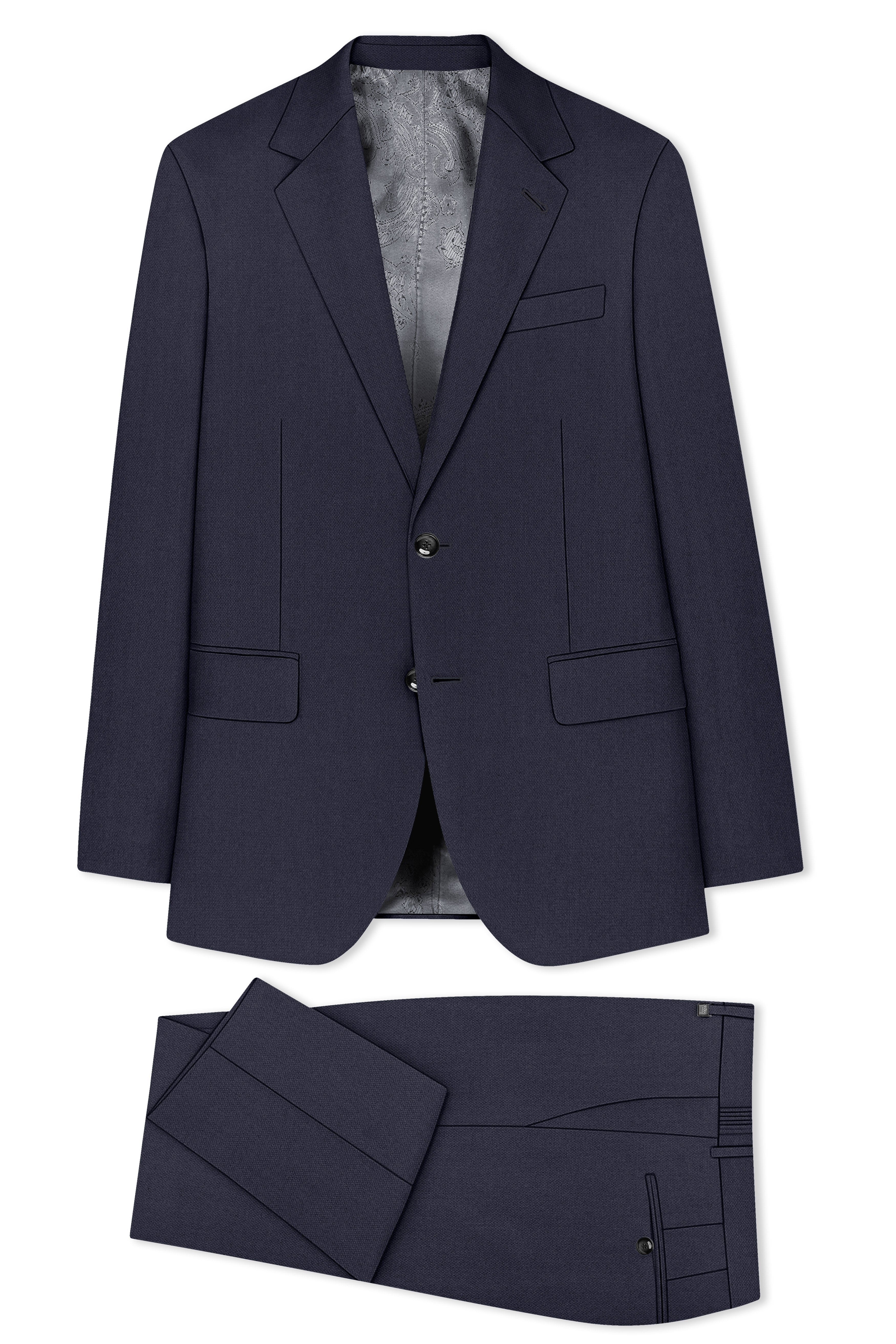 Obsidian-Paynes Gray Diamond Textured Wool Rich Slight Stretch Single Breasted Suit ST5410-SB-36, ST5410-SB-38, ST5410-SB-40, ST5410-SB-42, ST5410-SB-44, ST5410-SB-46, ST5410-SB-48, ST5410-SB-50, ST5410-SB-52, ST5410-SB-54, ST5410-SB-56, ST5410-SB-58, ST5410-SB-60