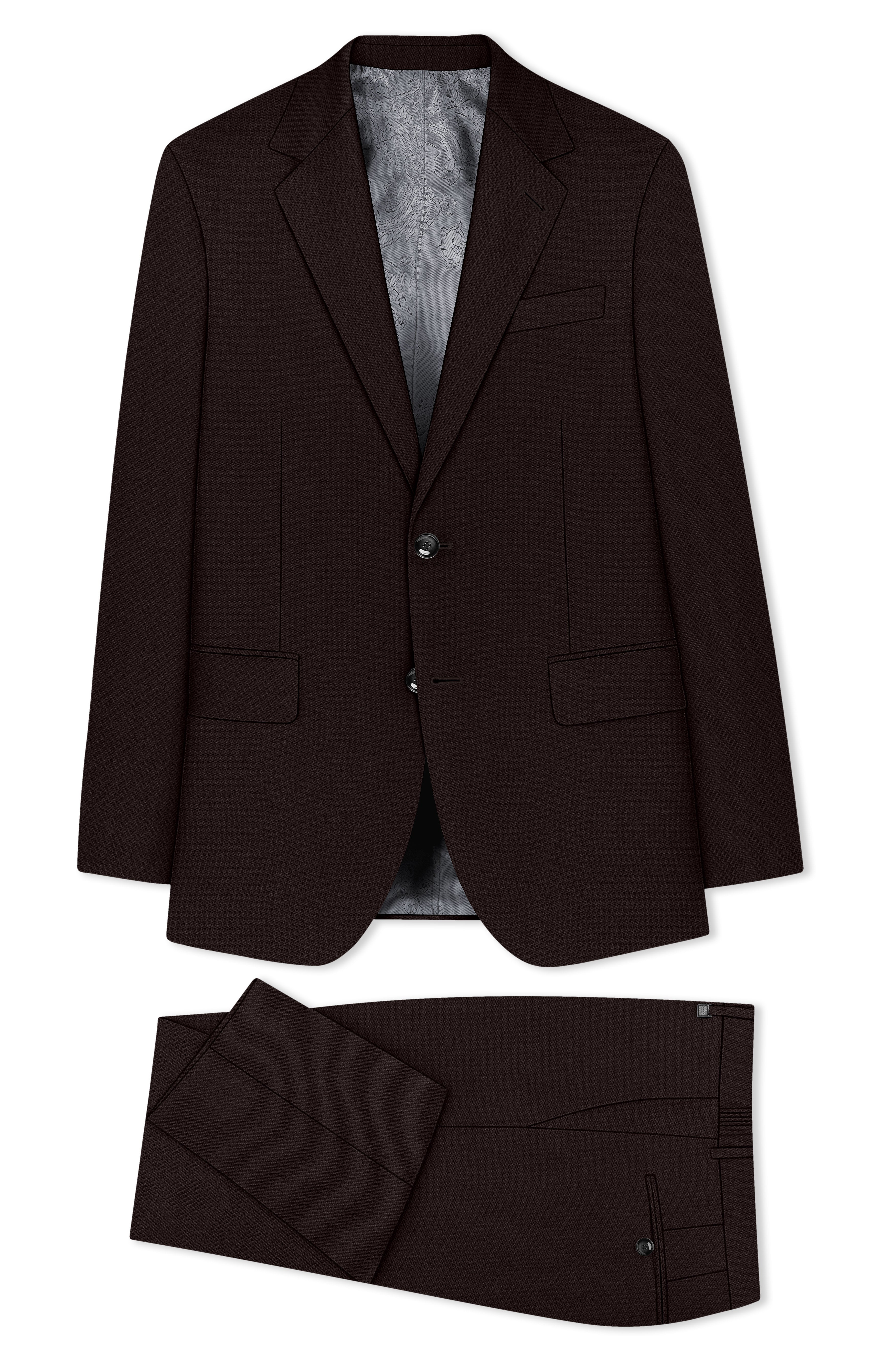 Hampton-Gondola Brown Diamond Textured Wool Rich Slight Stretch Single Breasted Suit ST5411-SB-36, ST5411-SB-38, ST5411-SB-40, ST5411-SB-42, ST5411-SB-44, ST5411-SB-46, ST5411-SB-48, ST5411-SB-50, ST5411-SB-52, ST5411-SB-54, ST5411-SB-56, ST5411-SB-58, ST5411-SB-60