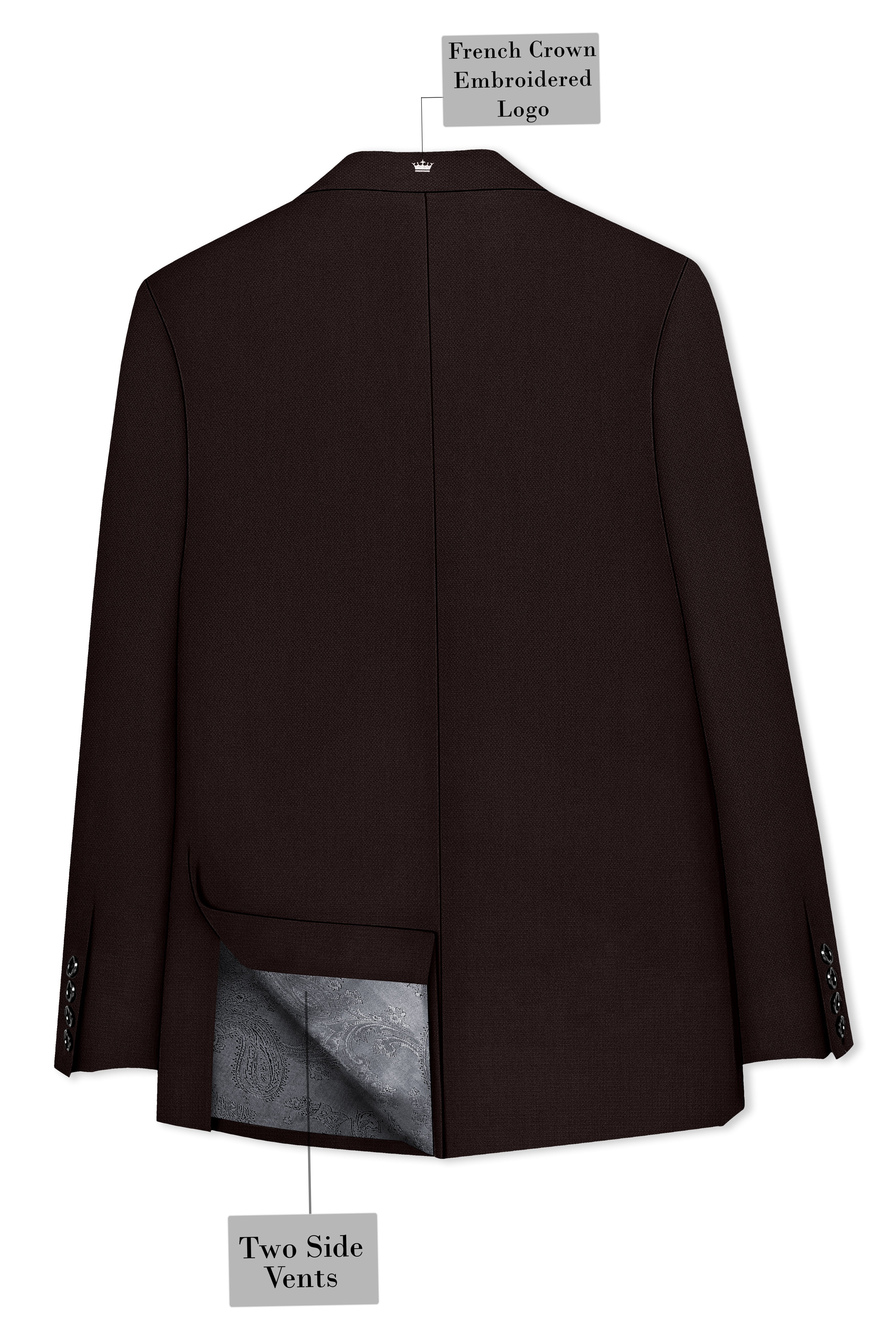 Hampton-Gondola Brown Diamond Textured Wool Rich Slight Stretch Single Breasted Suit ST5411-SB-36, ST5411-SB-38, ST5411-SB-40, ST5411-SB-42, ST5411-SB-44, ST5411-SB-46, ST5411-SB-48, ST5411-SB-50, ST5411-SB-52, ST5411-SB-54, ST5411-SB-56, ST5411-SB-58, ST5411-SB-60
