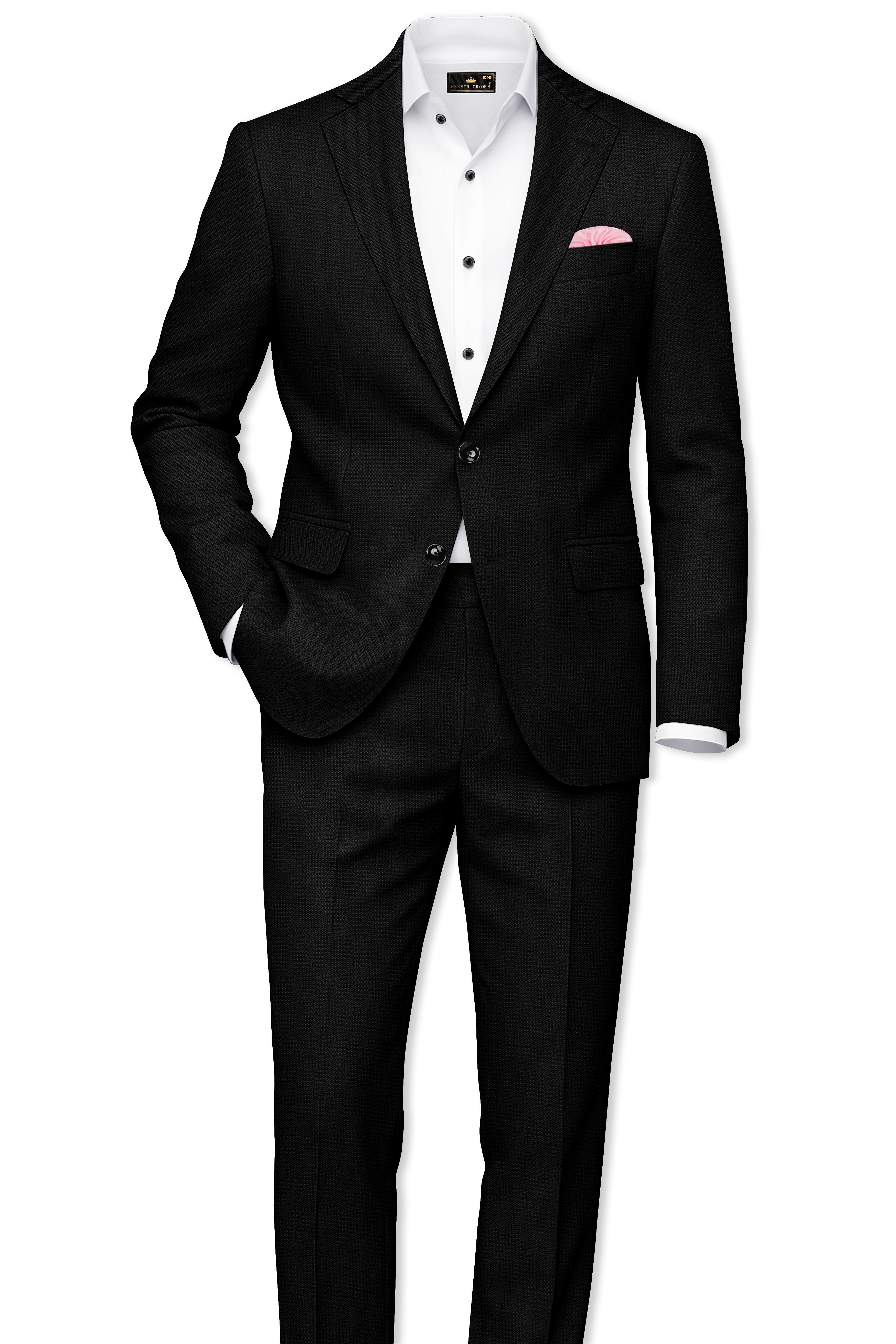 Regal-Jade Black Diamond Textured Wool Rich Slight Stretch Single Breasted Suit ST5415-SB-36, ST5415-SB-38, ST5415-SB-40, ST5415-SB-42, ST5415-SB-44, ST5415-SB-46, ST5415-SB-48, ST5415-SB-50, ST5415-SB-52, ST5415-SB-54, ST5415-SB-56, ST5415-SB-58, ST5415-SB-60