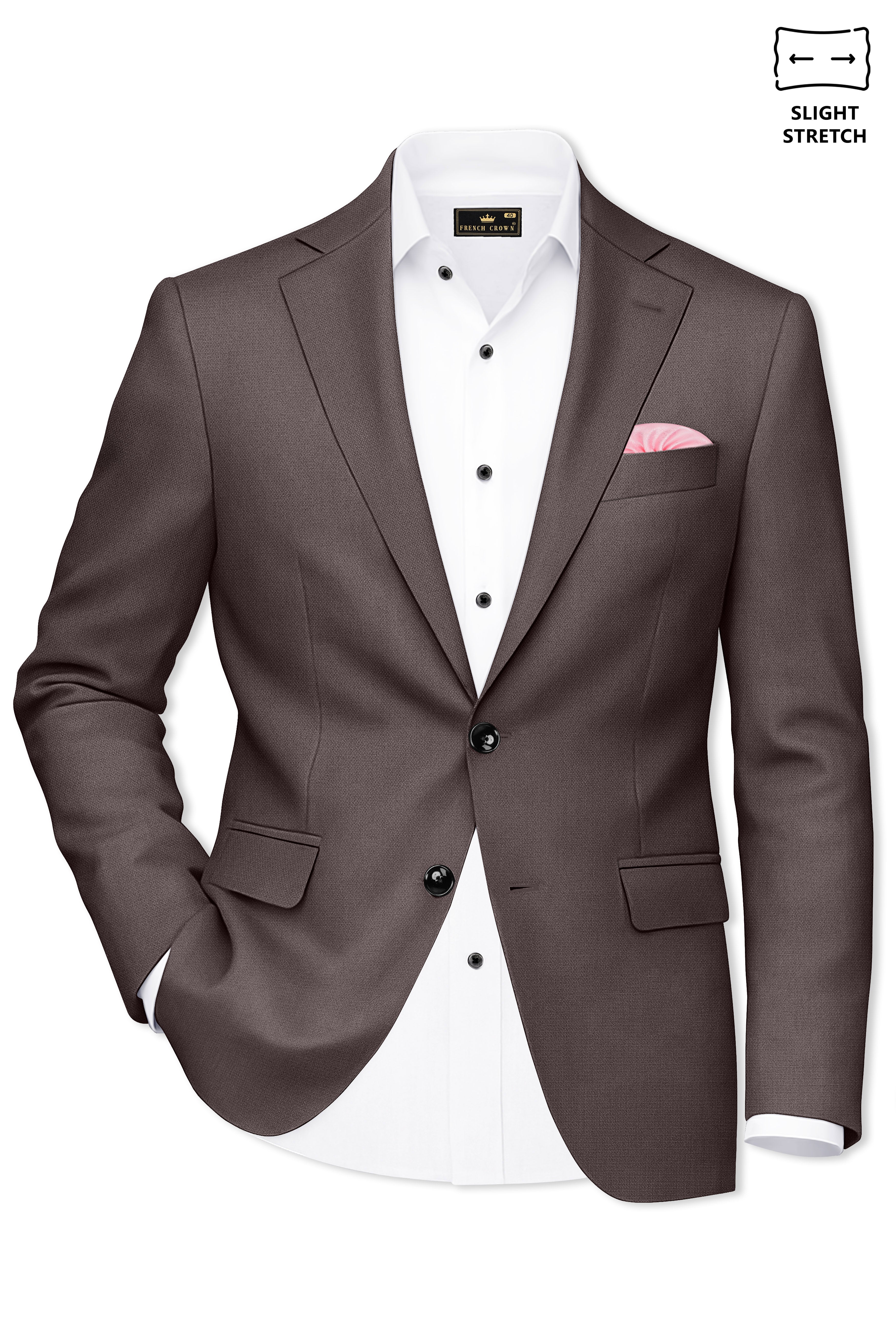 Estate-Fuscous Brown Diamond Textured Wool Rich Slight Stretch Single Breasted Suit ST5417-SB-36, ST5417-SB-38, ST5417-SB-40, ST5417-SB-42, ST5417-SB-44, ST5417-SB-46, ST5417-SB-48, ST5417-SB-50, ST5417-SB-52, ST5417-SB-54, ST5417-SB-56, ST5417-SB-58, ST5417-SB-60