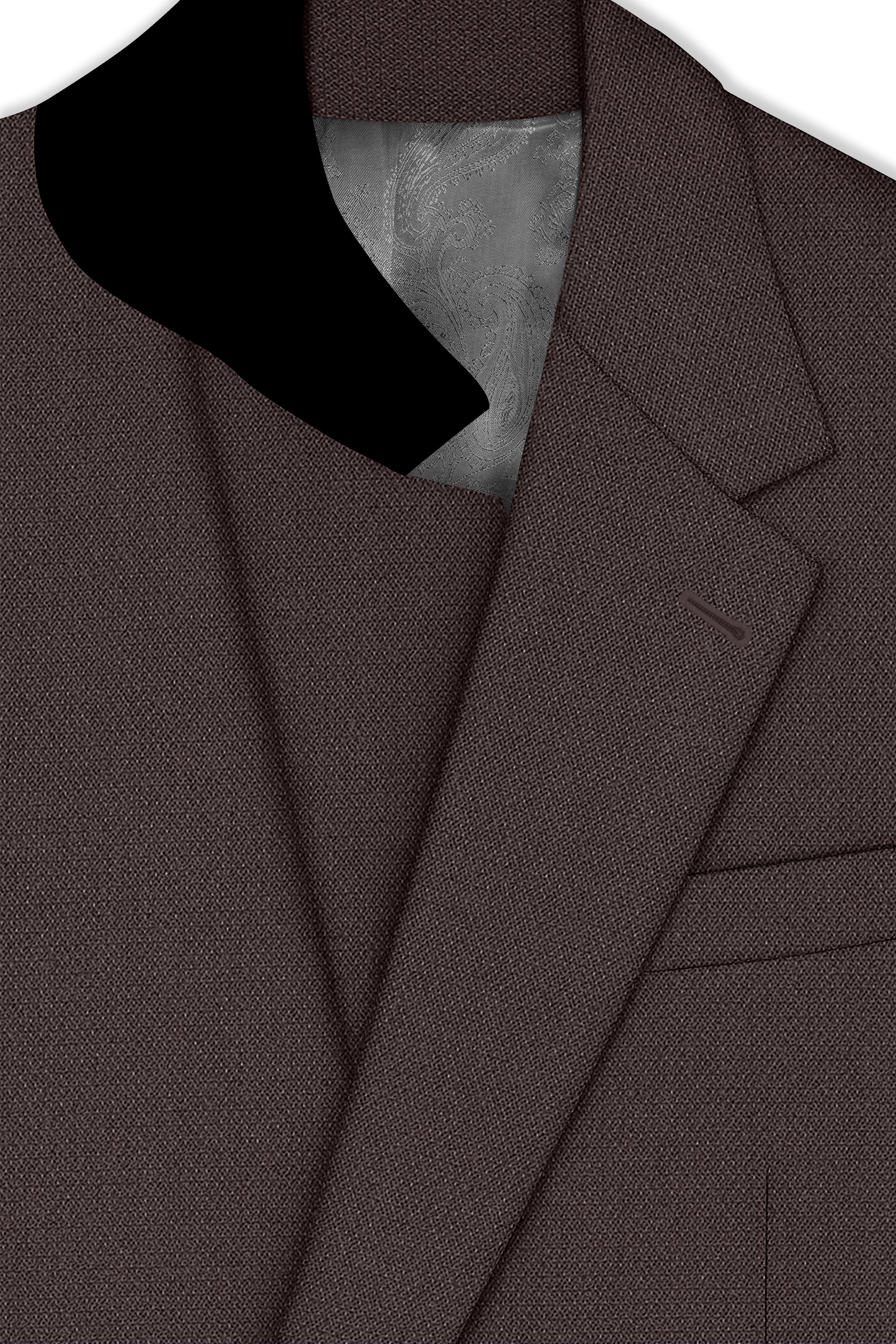Estate-Fuscous Brown Diamond Textured Wool Rich Slight Stretch Single Breasted Suit ST5417-SB-36, ST5417-SB-38, ST5417-SB-40, ST5417-SB-42, ST5417-SB-44, ST5417-SB-46, ST5417-SB-48, ST5417-SB-50, ST5417-SB-52, ST5417-SB-54, ST5417-SB-56, ST5417-SB-58, ST5417-SB-60