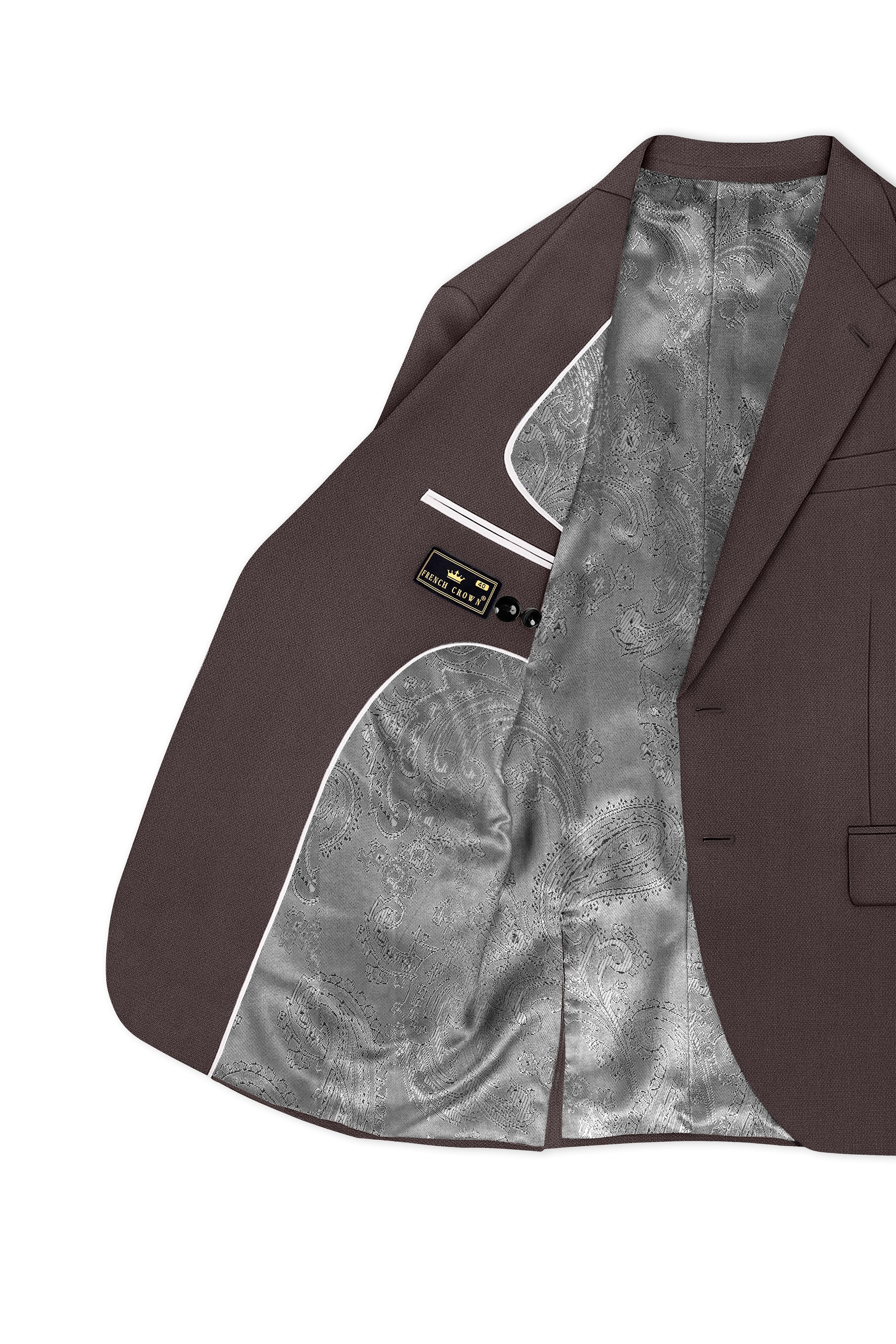 Estate-Fuscous Brown Diamond Textured Wool Rich Slight Stretch Single Breasted Suit ST5417-SB-36, ST5417-SB-38, ST5417-SB-40, ST5417-SB-42, ST5417-SB-44, ST5417-SB-46, ST5417-SB-48, ST5417-SB-50, ST5417-SB-52, ST5417-SB-54, ST5417-SB-56, ST5417-SB-58, ST5417-SB-60