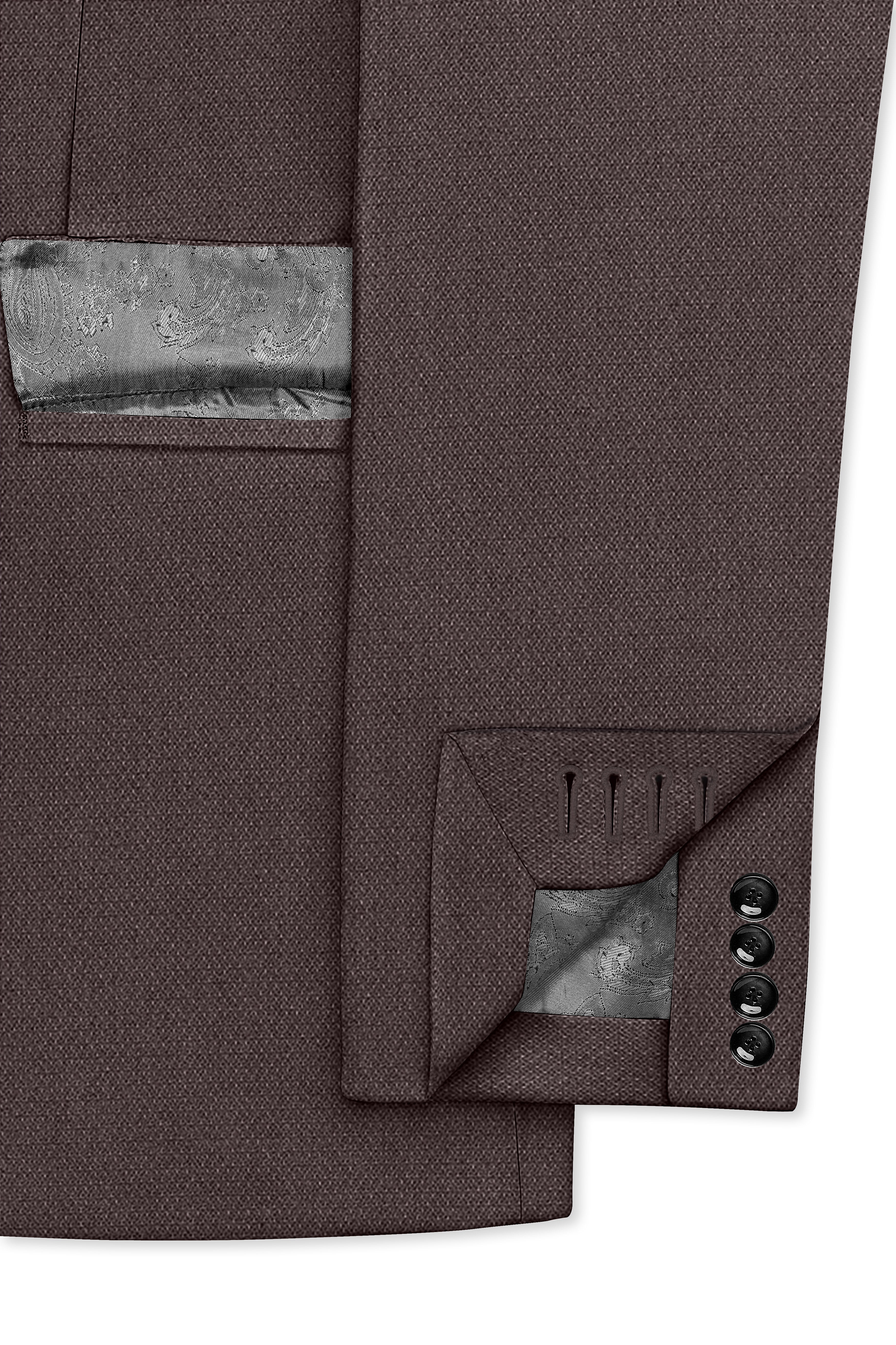 Estate-Fuscous Brown Diamond Textured Wool Rich Slight Stretch Single Breasted Suit ST5417-SB-36, ST5417-SB-38, ST5417-SB-40, ST5417-SB-42, ST5417-SB-44, ST5417-SB-46, ST5417-SB-48, ST5417-SB-50, ST5417-SB-52, ST5417-SB-54, ST5417-SB-56, ST5417-SB-58, ST5417-SB-60