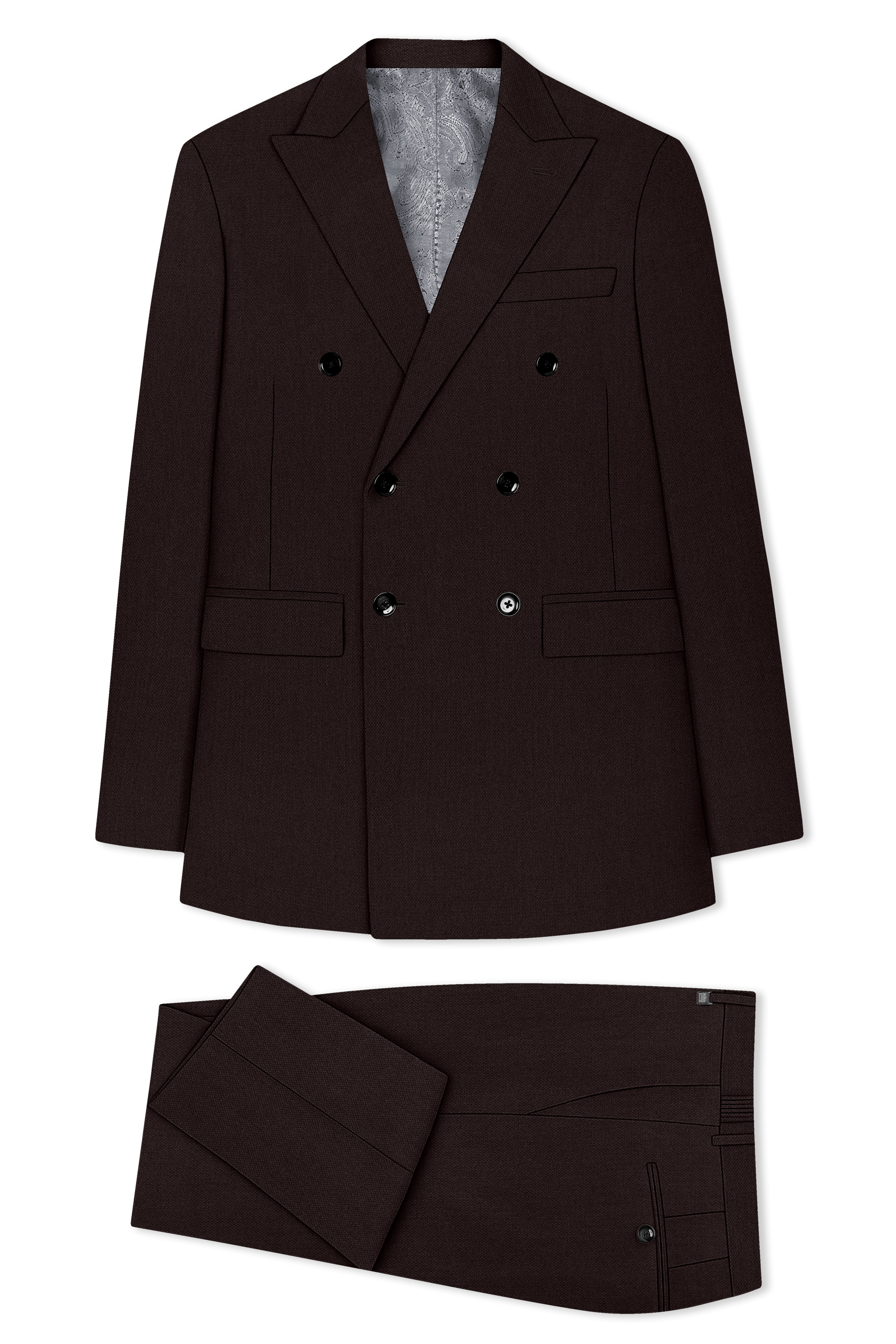 Hampton-Gondola Brown Diamond Textured Wool Rich Slight Double Single Breasted Suit ST5422-DB-36, ST5422-DB-38, ST5422-DB-40, ST5422-DB-42, ST5422-DB-44, ST5422-DB-46, ST5422-DB-48, ST5422-DB-50, ST5422-DB-52, ST5422-DB-54, ST5422-DB-56, ST5422-DB-58, ST5422-DB-60