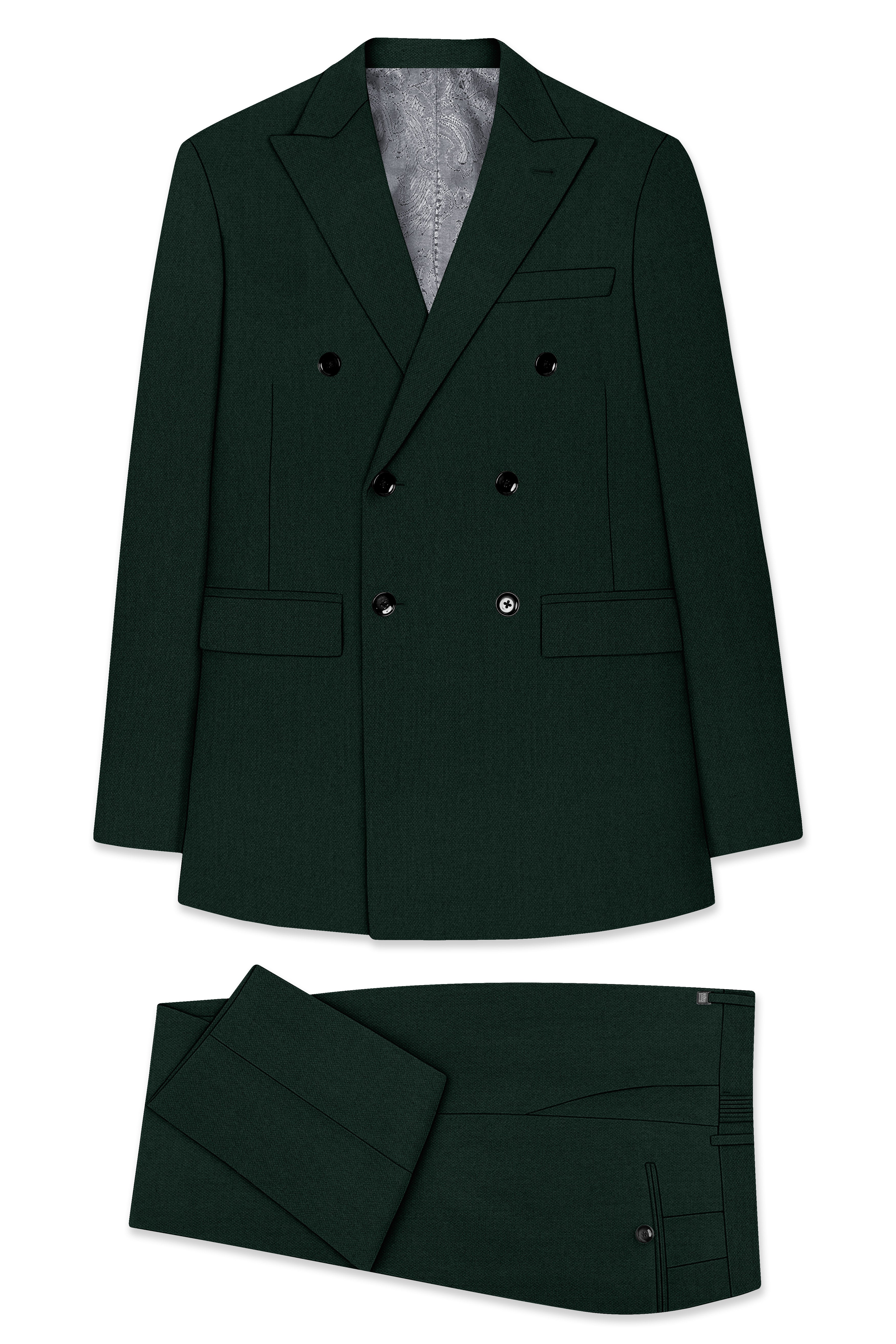 Noble-Phthalo Green Diamond Textured Wool Rich Slight Stretch Double Breasted Suit ST5425-DB-36, ST5425-DB-38, ST5425-DB-40, ST5425-DB-42, ST5425-DB-44, ST5425-DB-46, ST5425-DB-48, ST5425-DB-50, ST5425-DB-52, ST5425-DB-54, ST5425-DB-56, ST5425-DB-58, ST5425-DB-60