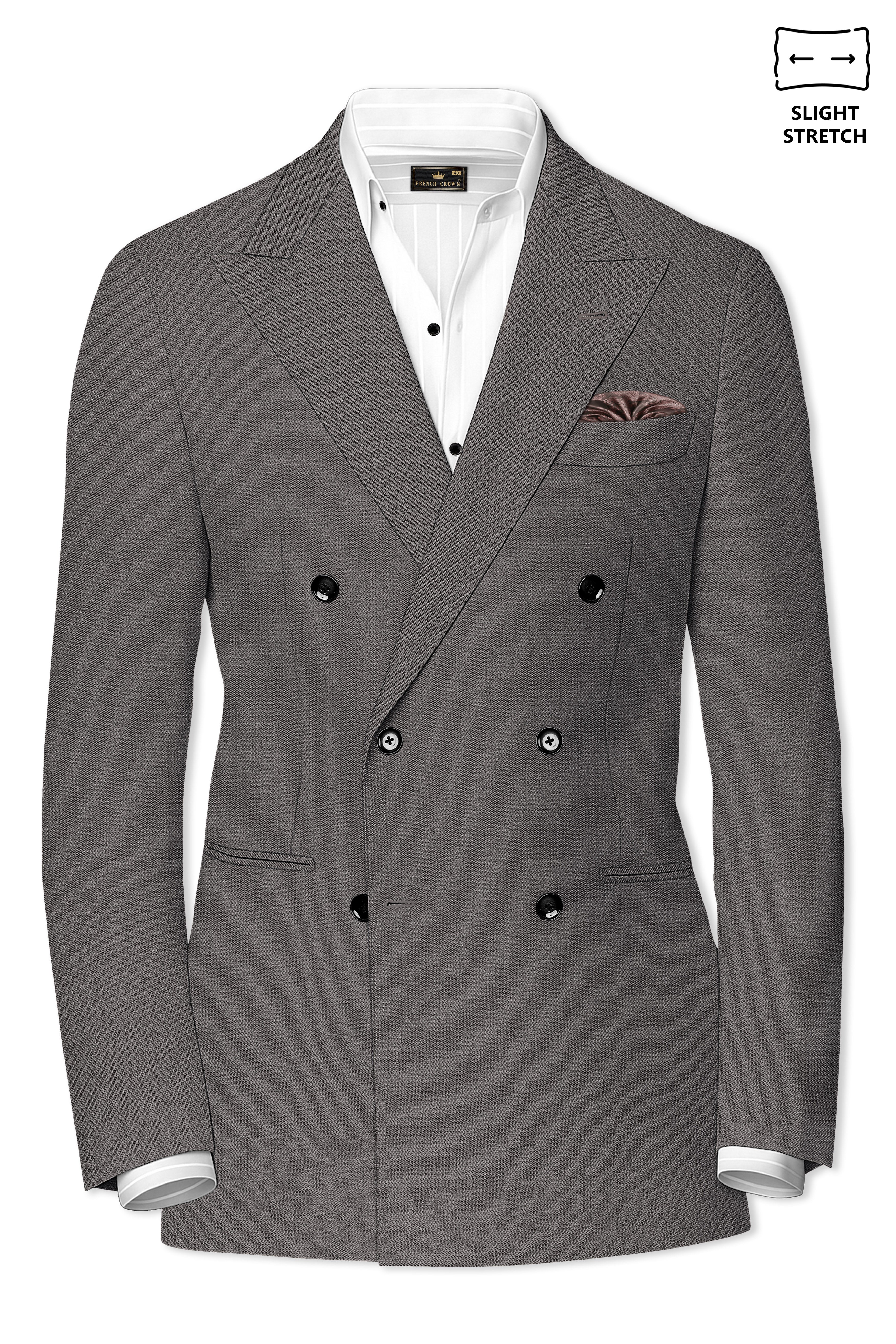 Sterling-Ironside Gray  Diamond Textured Wool Rich Slight Stretch Double Breasted Suit ST5429-DB-36, ST5429-DB-38, ST5429-DB-40, ST5429-DB-42, ST5429-DB-44, ST5429-DB-46, ST5429-DB-48, ST5429-DB-50, ST5429-DB-52, ST5429-DB-54, ST5429-DB-56, ST5429-DB-58, ST5429-DB-60