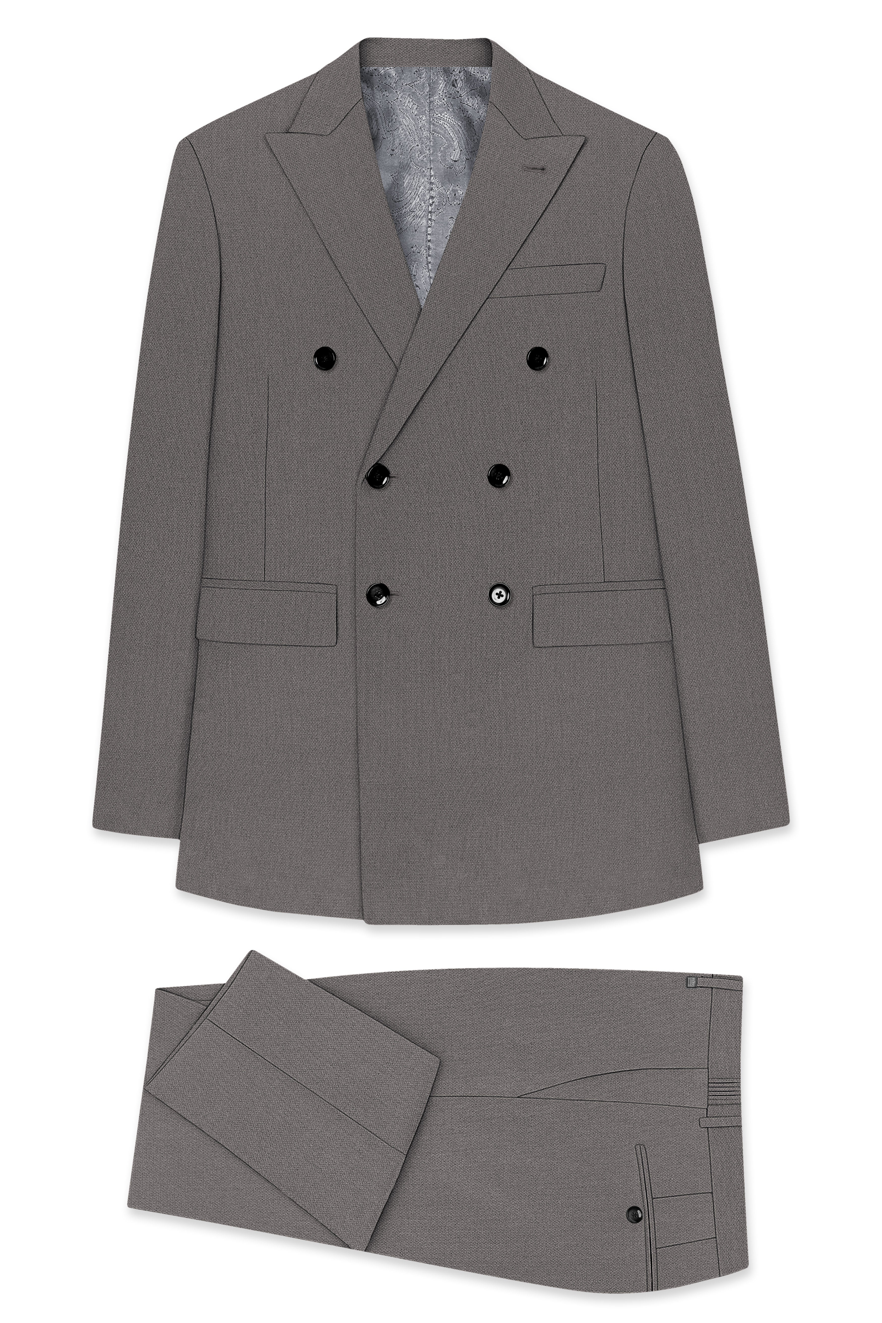 Sterling-Ironside Gray  Diamond Textured Wool Rich Slight Stretch Double Breasted Suit ST5429-DB-36, ST5429-DB-38, ST5429-DB-40, ST5429-DB-42, ST5429-DB-44, ST5429-DB-46, ST5429-DB-48, ST5429-DB-50, ST5429-DB-52, ST5429-DB-54, ST5429-DB-56, ST5429-DB-58, ST5429-DB-60