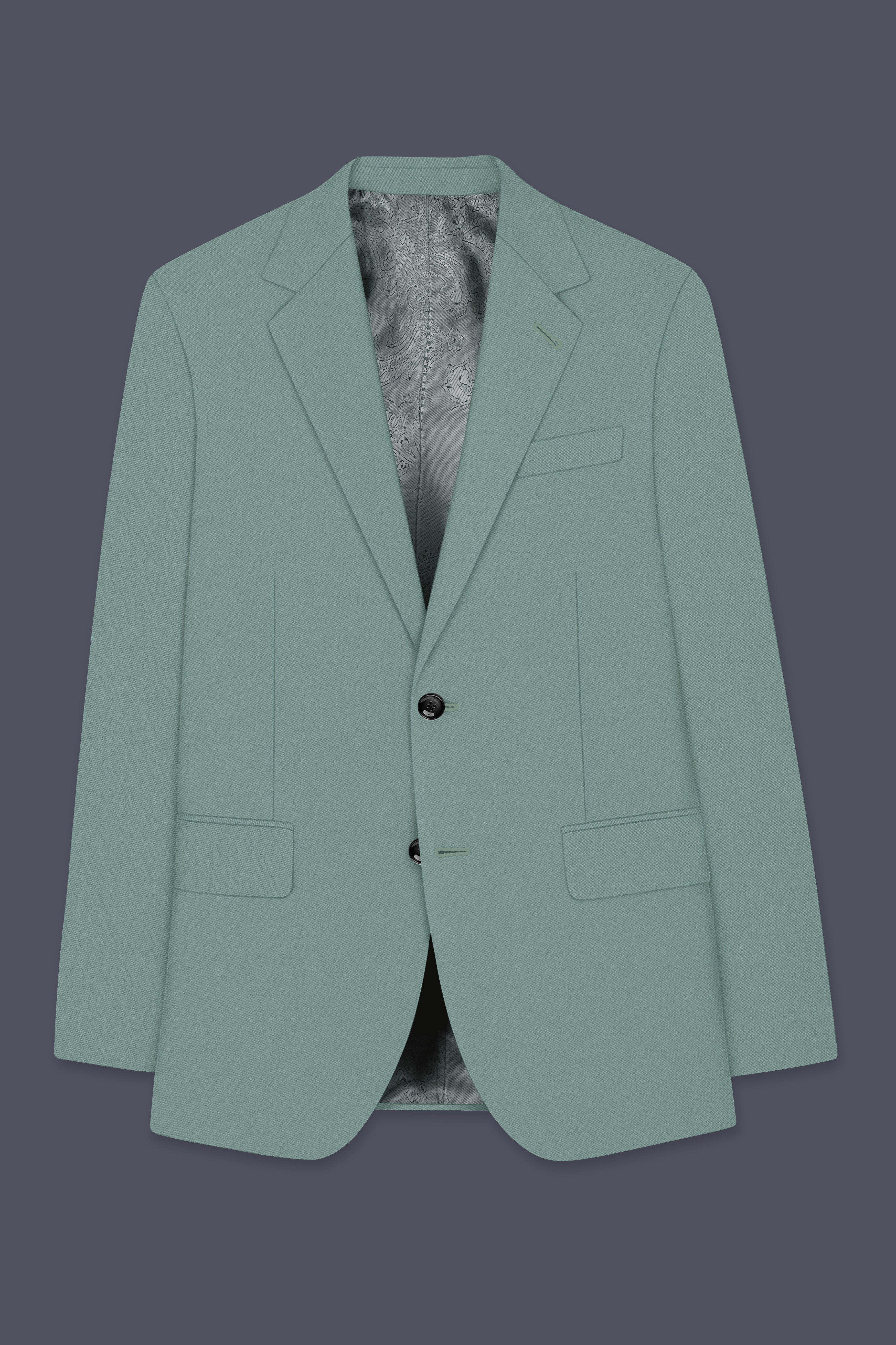Verde-Korean Spanish Green 4-Way Stretch Wrinkle-Free Wool Rich Single Breasted Suit ST5432-SB-36, ST5432-SB-38, ST5432-SB-40, ST5432-SB-42, ST5432-SB-44, ST5432-SB-46, ST5432-SB-48, ST5432-SB-50, ST5432-SB-52, ST5432-SB-54, ST5432-SB-56, ST5432-SB-58, ST5432-SB-60