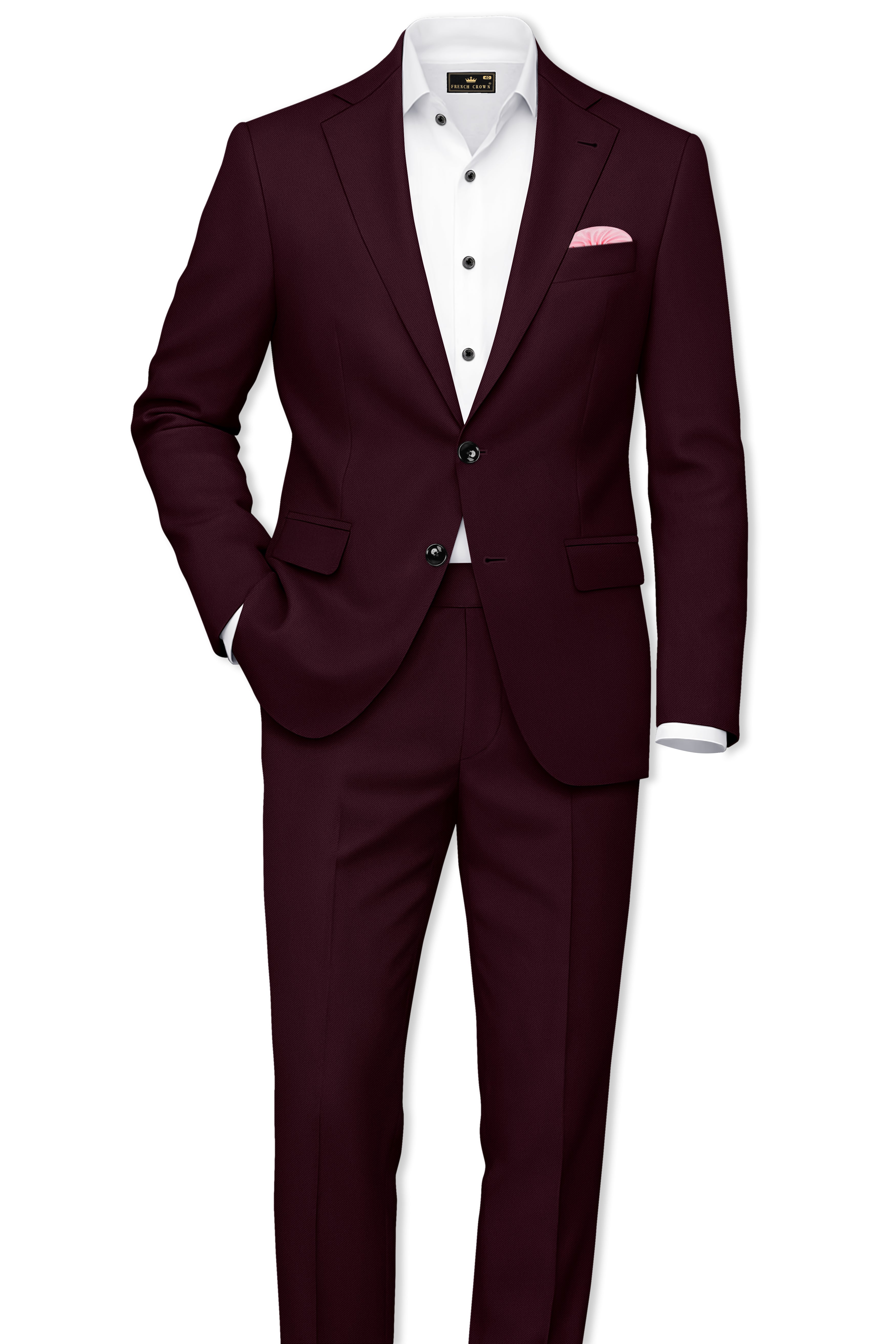 Veltrix-Korean Aubergine Maroon 4-Way Stretch Wrinkle-Free Wool Rich Single Breasted Suit ST5435-SB-36, ST5435-SB-38, ST5435-SB-40, ST5435-SB-42, ST5435-SB-44, ST5435-SB-46, ST5435-SB-48, ST5435-SB-50, ST5435-SB-52, ST5435-SB-54, ST5435-SB-56, ST5435-SB-58, ST5435-SB-60