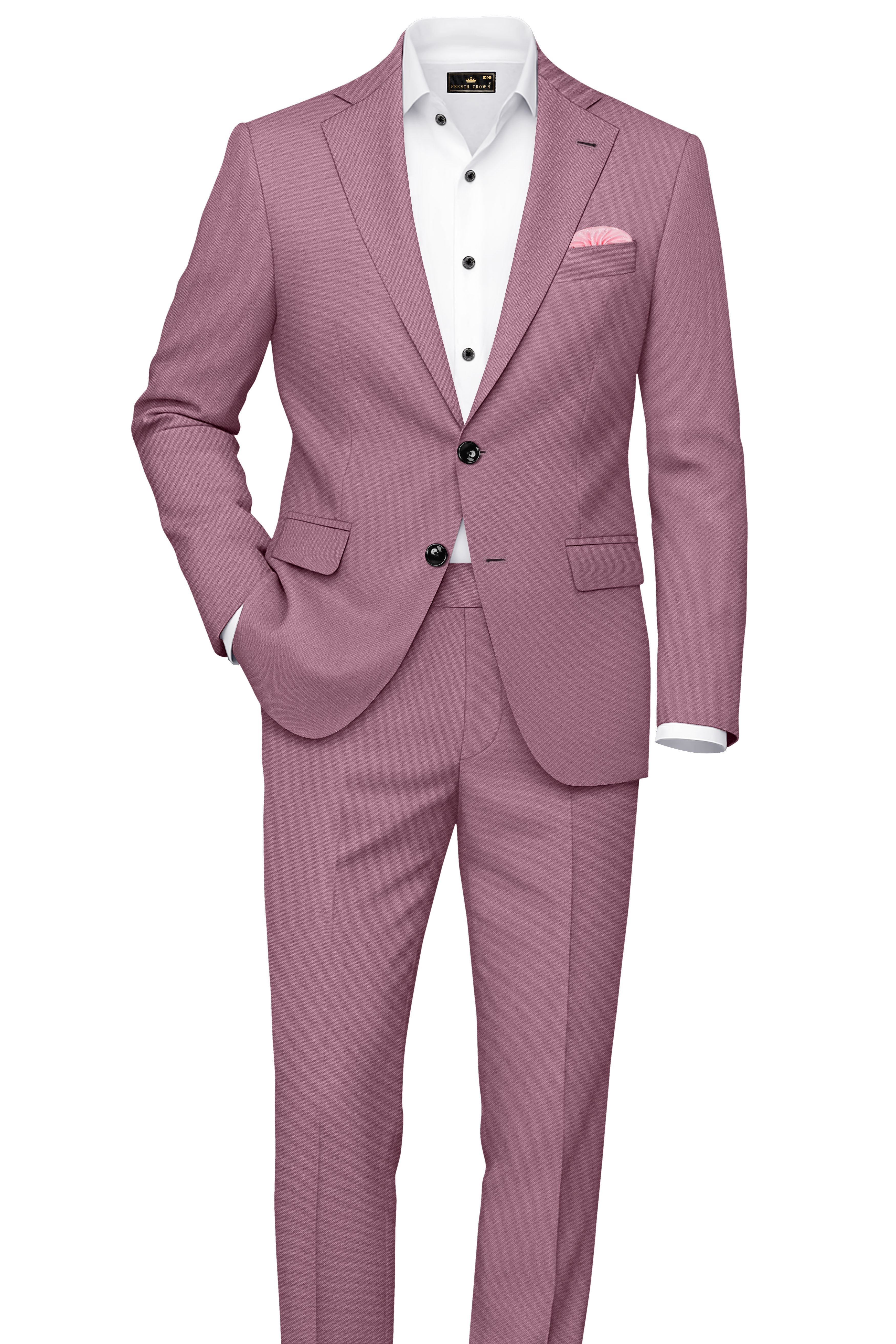Rouge-Korean Opium Pink 4-Way Stretch Wrinkle-Free Wool Rich Single Breasted Suit ST5439-SB-36, ST5439-SB-38, ST5439-SB-40, ST5439-SB-42, ST5439-SB-44, ST5439-SB-46, ST5439-SB-48, ST5439-SB-50, ST5439-SB-52, ST5439-SB-54, ST5439-SB-56, ST5439-SB-58, ST5439-SB-60
