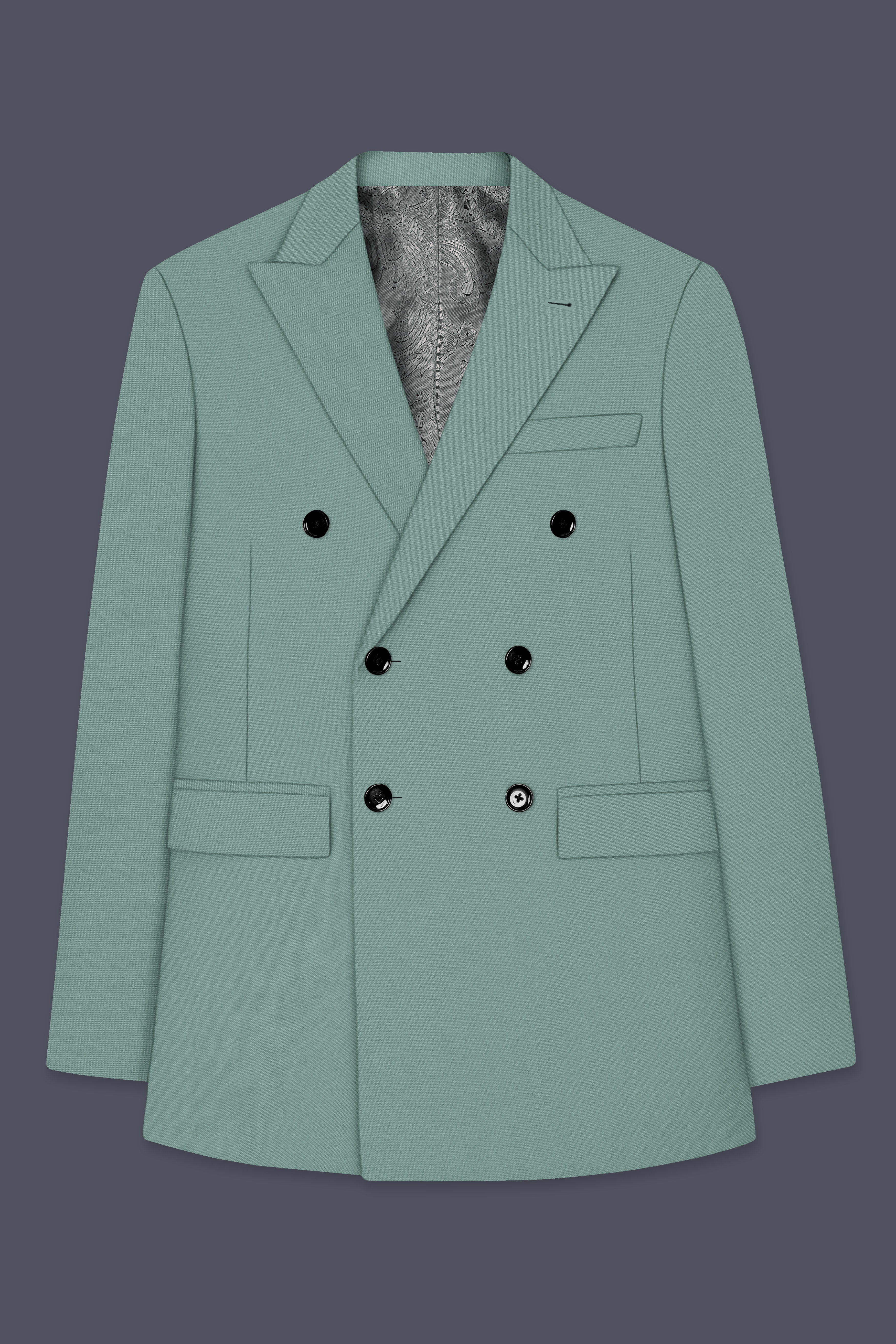 Verde-Korean Spanish Green 4-Way Stretch Wrinkle-Free Wool Rich Double Breasted Suit ST5441-DB-36, ST5441-DB-38, ST5441-DB-40, ST5441-DB-42, ST5441-DB-44, ST5441-DB-46, ST5441-DB-48, ST5441-DB-50, ST5441-DB-52, ST5441-DB-54, ST5441-DB-56, ST5441-DB-58, ST5441-DB-60