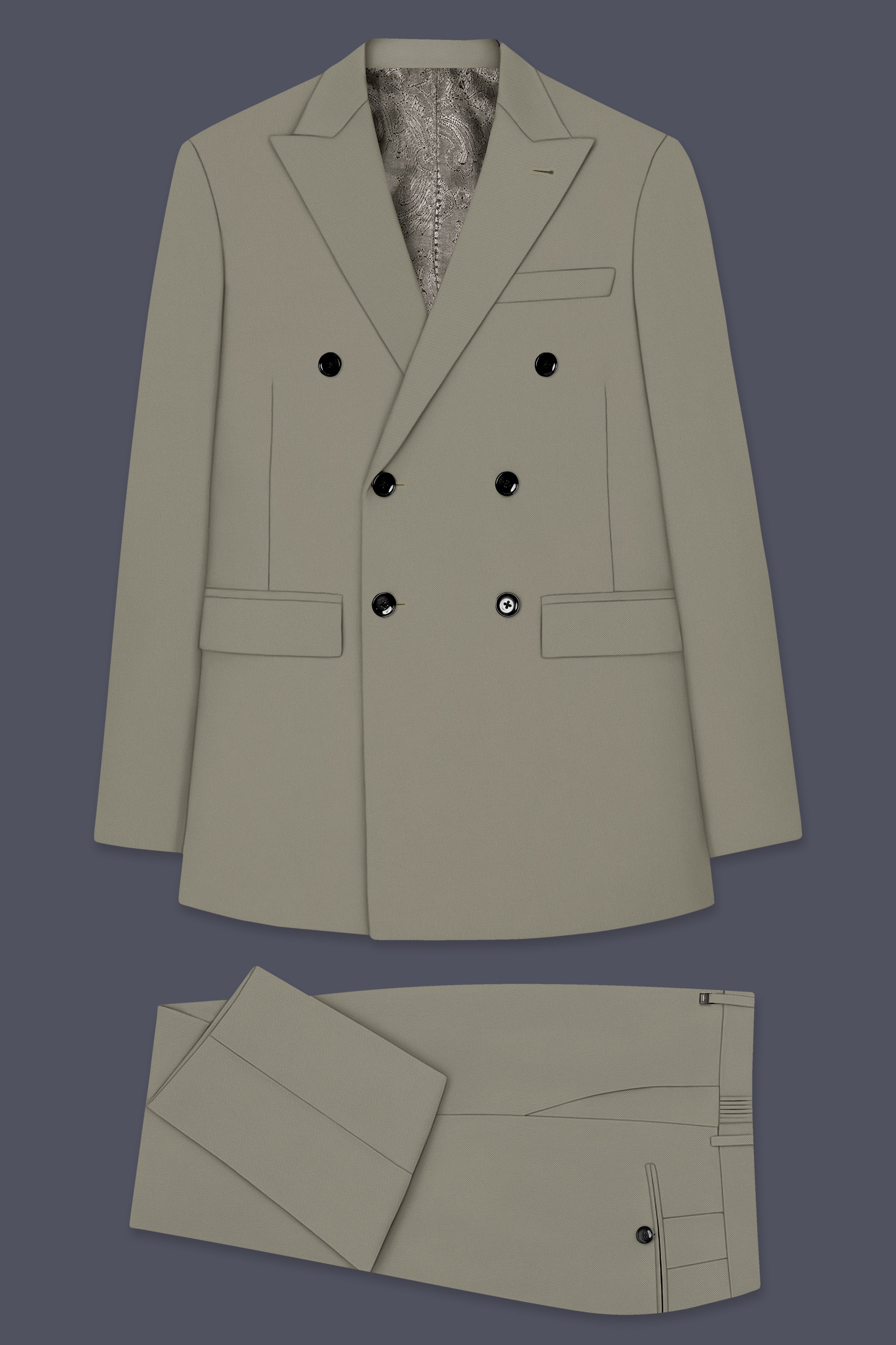 Loden-Korean Kokoda Green 4-Way Stretch Wrinkle-Free Wool Rich Double Breasted Suit ST5442-DB-36, ST5442-DB-38, ST5442-DB-40, ST5442-DB-42, ST5442-DB-44, ST5442-DB-46, ST5442-DB-48, ST5442-DB-50, ST5442-DB-52, ST5442-DB-54, ST5442-DB-56, ST5442-DB-58, ST5442-DB-60