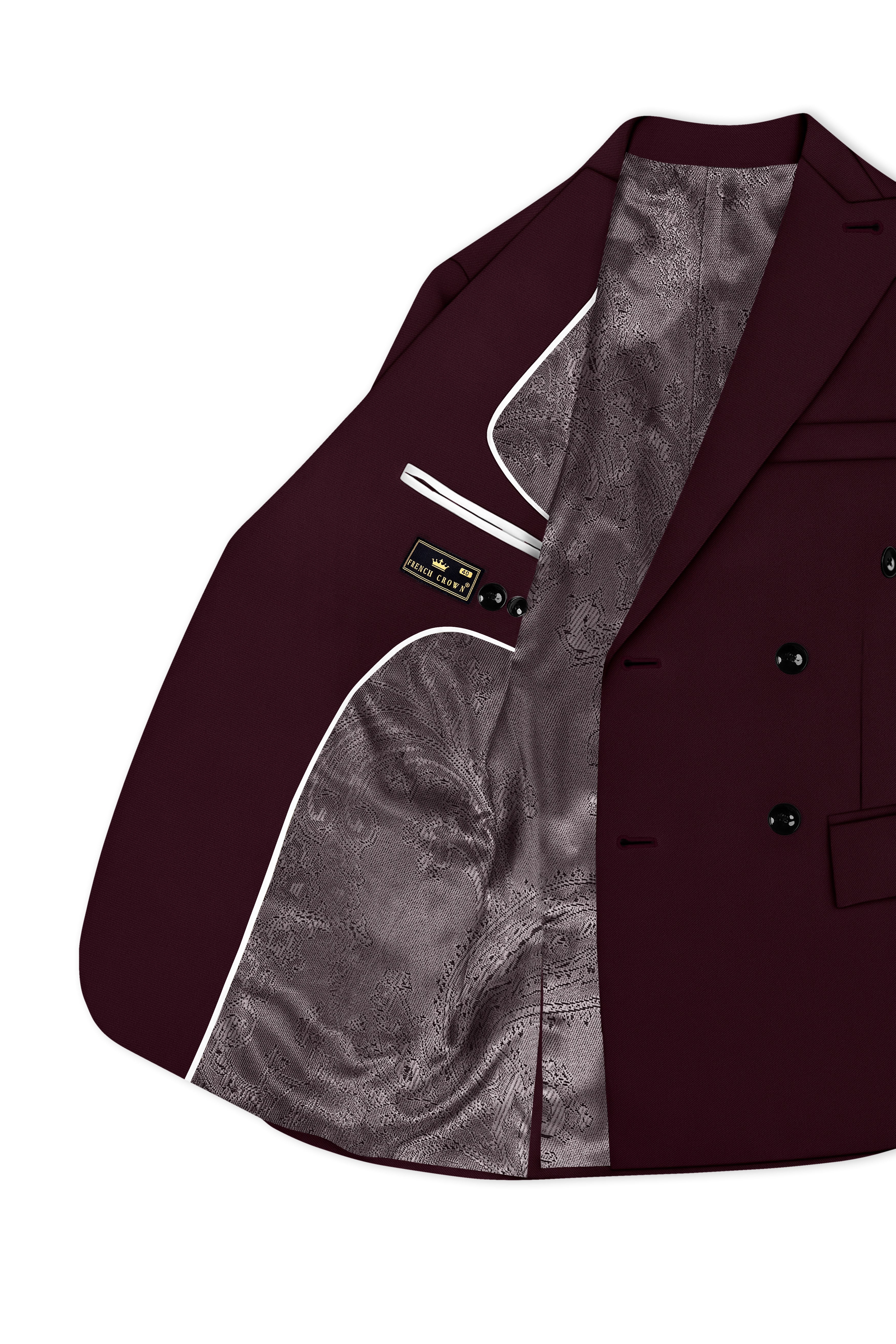Veltrix-Korean Aubergine Maroon 4-Way Stretch Wrinkle-Free Wool Rich Double Breasted Suit ST5444-DB-36, ST5444-DB-38, ST5444-DB-40, ST5444-DB-42, ST5444-DB-44, ST5444-DB-46, ST5444-DB-48, ST5444-DB-50, ST5444-DB-52, ST5444-DB-54, ST5444-DB-56, ST5444-DB-58, ST5444-DB-60