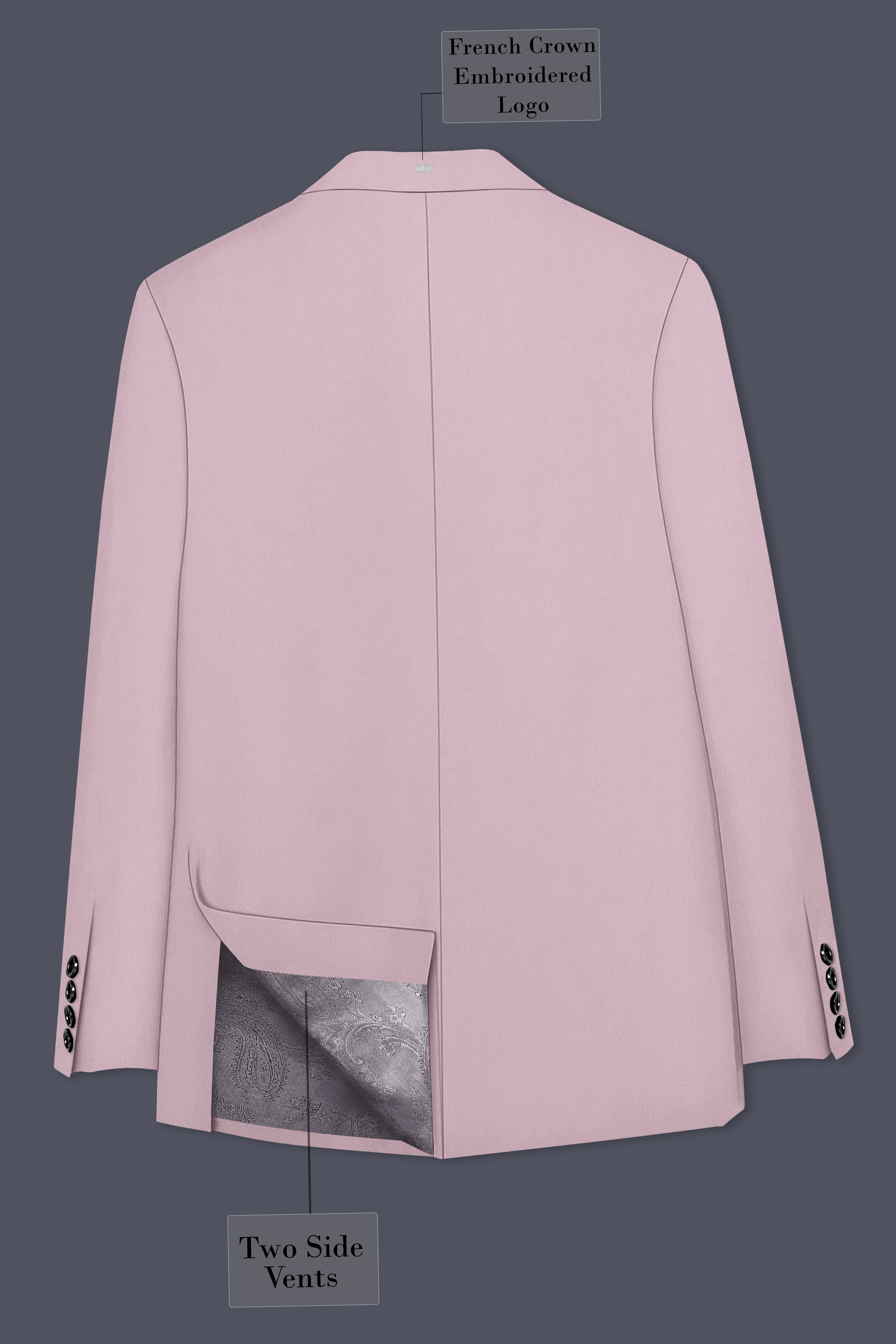 Allure-Korean Blossom Pink 4-Way Stretch Wrinkle-Free Wool Rich Double Breasted Suit ST5446-DB-36, ST5446-DB-38, ST5446-DB-40, ST5446-DB-42, ST5446-DB-44, ST5446-DB-46, ST5446-DB-48, ST5446-DB-50, ST5446-DB-52, ST5446-DB-54, ST5446-DB-56, ST5446-DB-58, ST5446-DB-60