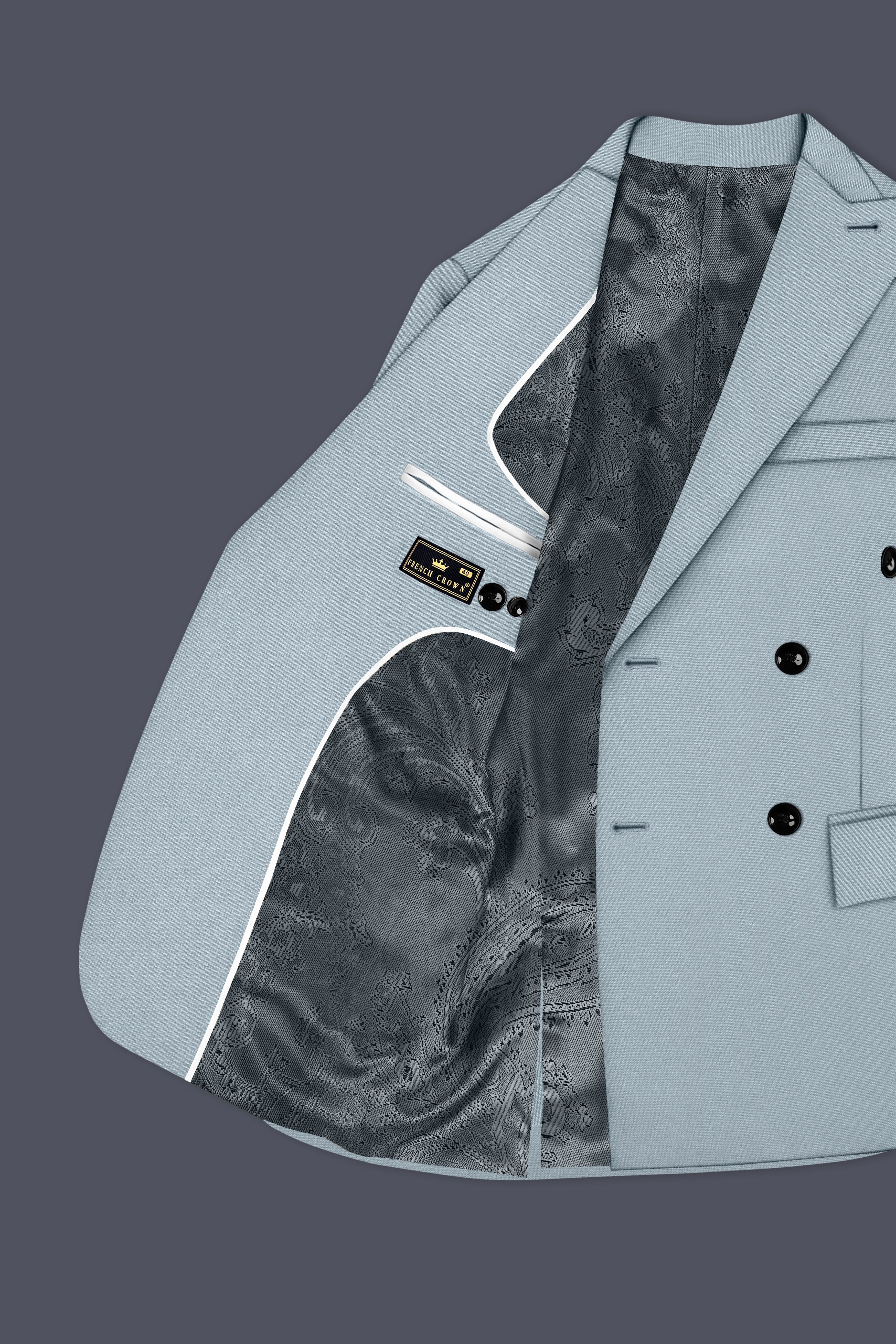 Pewter-Korean Chateau gray 4-Way Stretch Wrinkle-Free Wool Rich Double Breasted Suit ST5447-DB-36, ST5447-DB-38, ST5447-DB-40, ST5447-DB-42, ST5447-DB-44, ST5447-DB-46, ST5447-DB-48, ST5447-DB-50, ST5447-DB-52, ST5447-DB-54, ST5447-DB-56, ST5447-DB-58, ST5447-DB-60