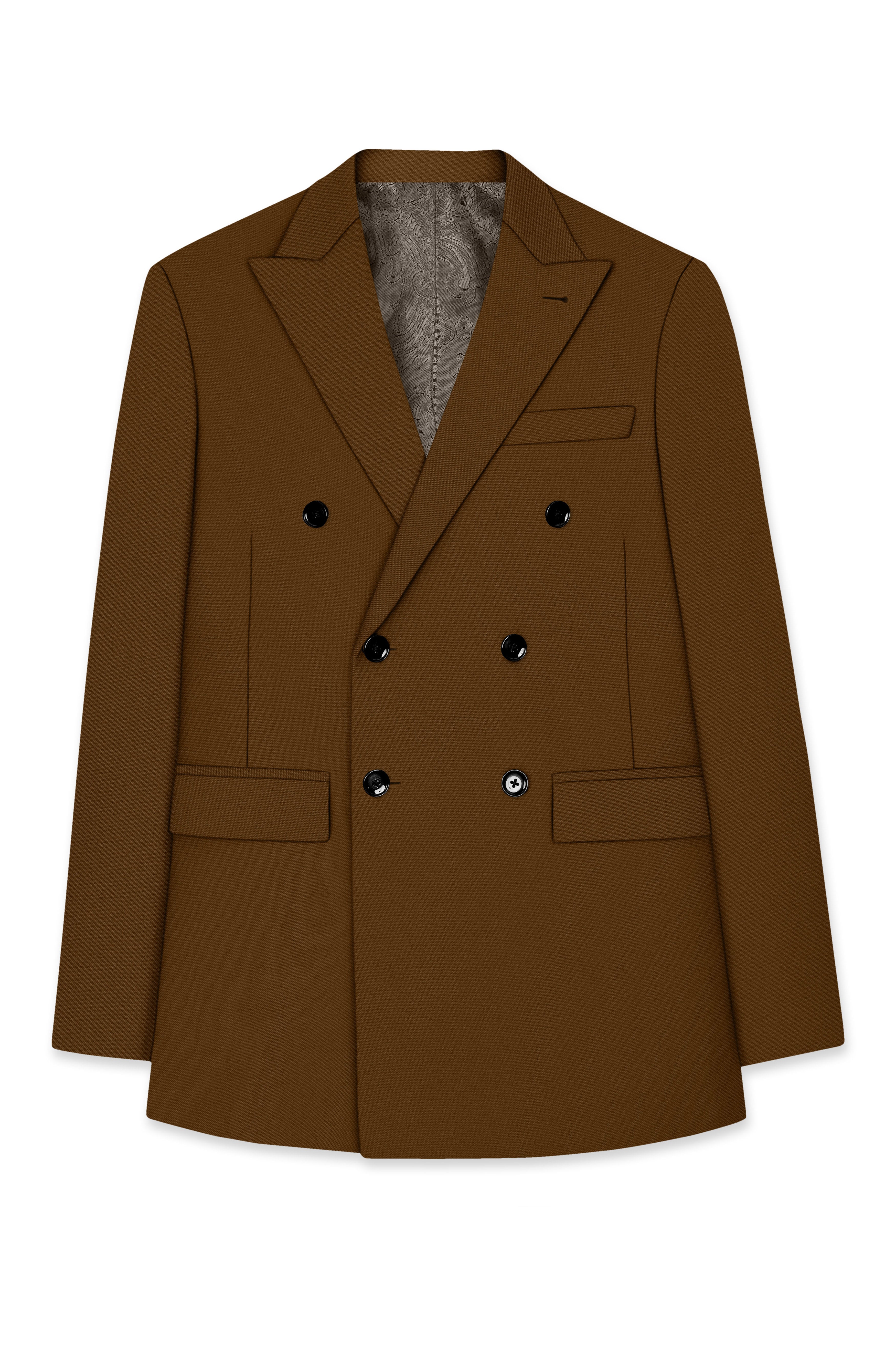 Sienna-Korean Derby Brown 4-Way Stretch Wrinkle-Free Wool Rich Double Breasted Suit ST5449-DB-36, ST5449-DB-38, ST5449-DB-40, ST5449-DB-42, ST5449-DB-44, ST5449-DB-46, ST5449-DB-48, ST5449-DB-50, ST5449-DB-52, ST5449-DB-54, ST5449-DB-56, ST5449-DB-58, ST5449-DB-60