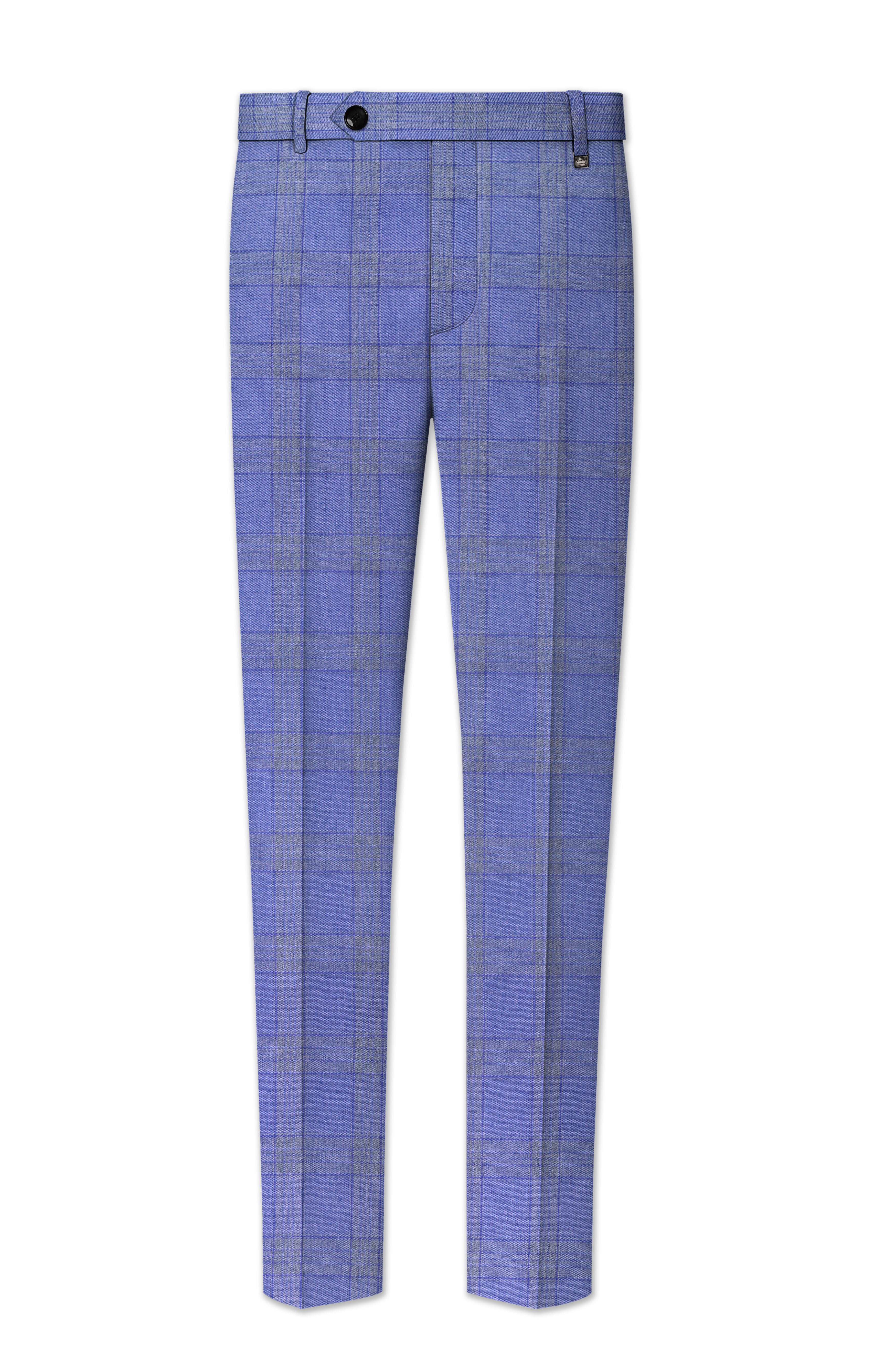 Cobalt-Scampi Blue Plaid Wool Rich Tuxedo Suit
