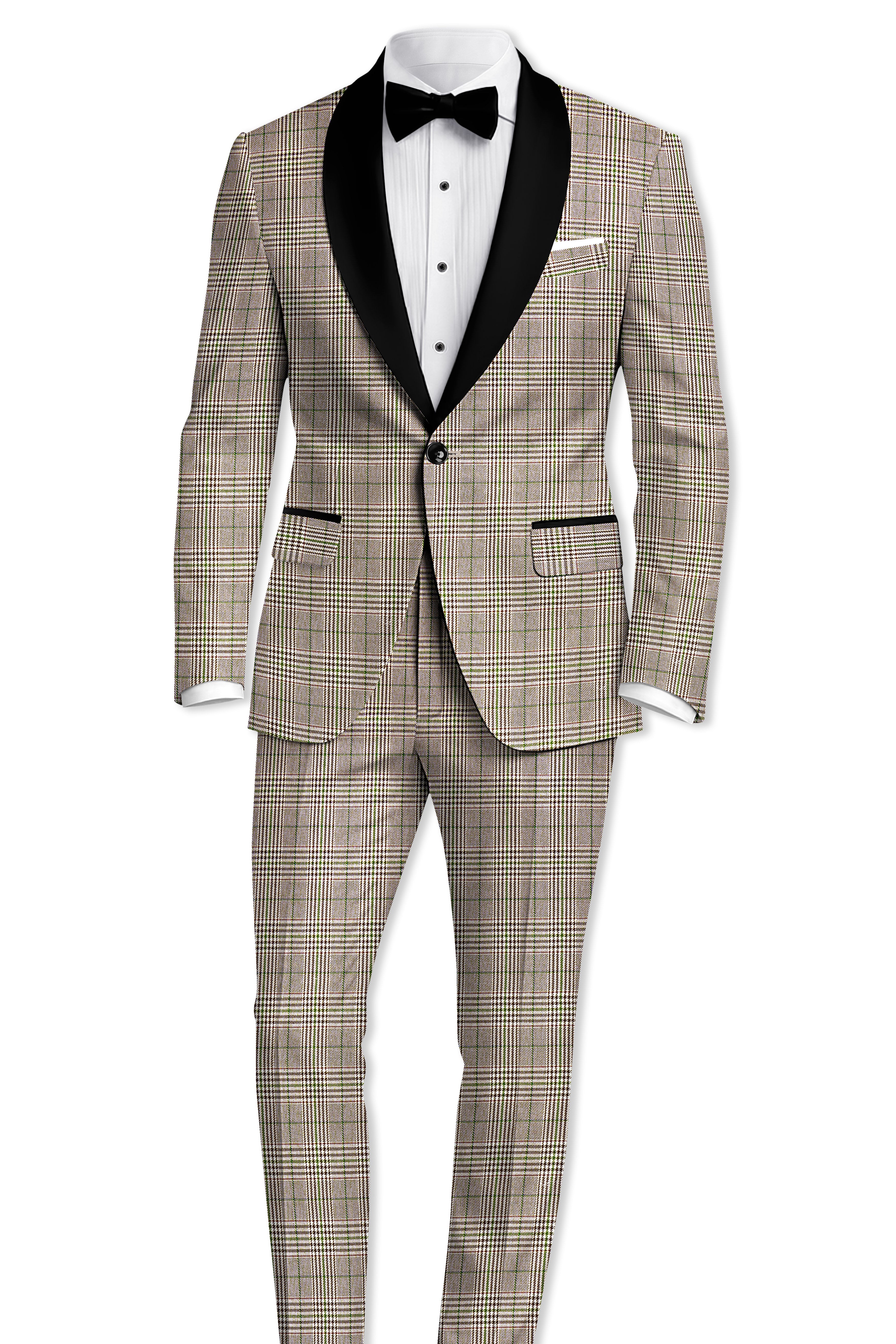 Nawab-Tundora Brown Plaid Wool Rich Tuxedo Suit ST5455-BKL-36, ST5455-BKL-38, ST5455-BKL-40, ST5455-BKL-42, ST5455-BKL-44, ST5455-BKL-46, ST5455-BKL-48, ST5455-BKL-50, ST5455-BKL-52, ST5455-BKL-54, ST5455-BKL-56, ST5455-BKL-58, ST5455-BKL-60