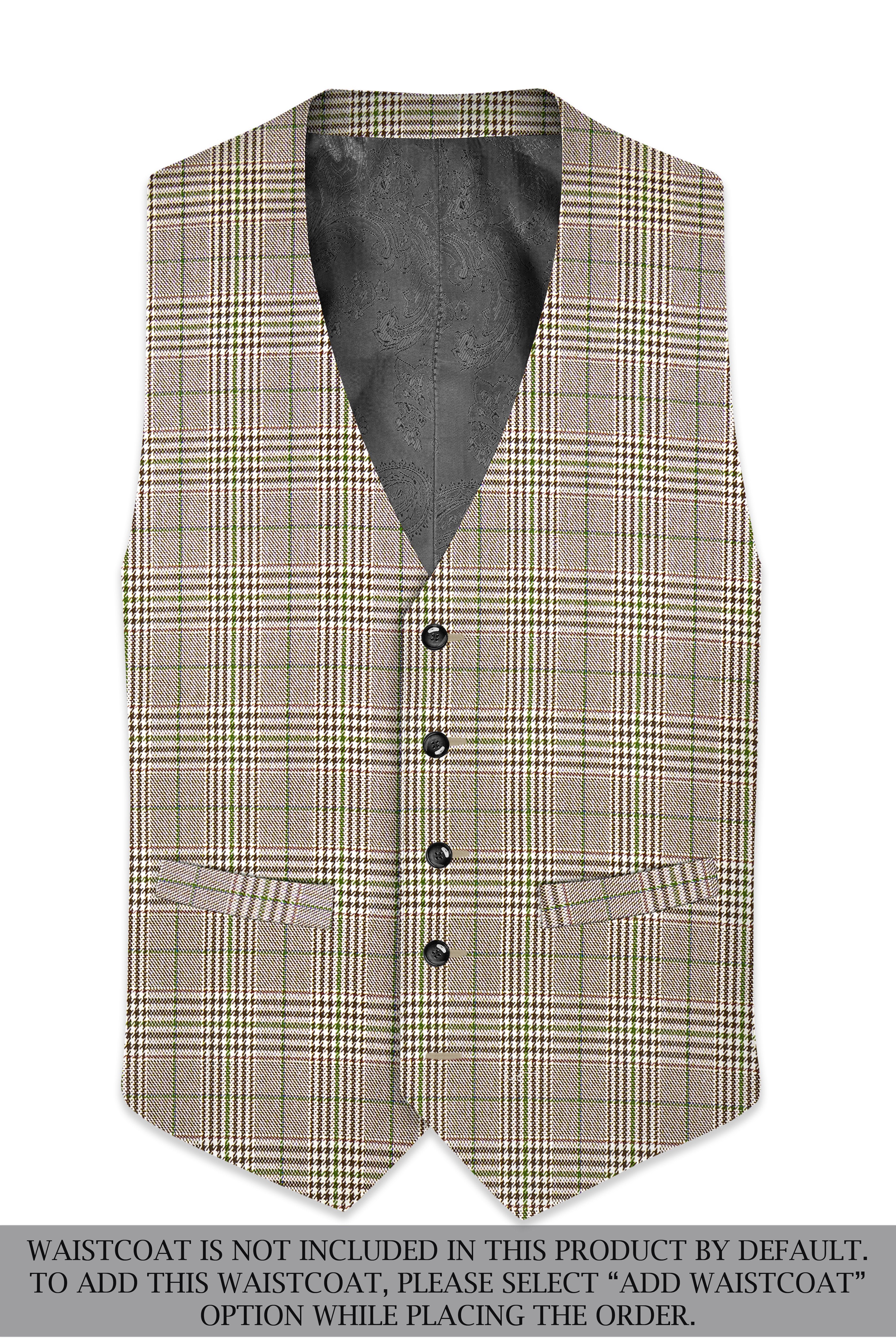 Nawab-Tundora Brown Plaid Wool Rich Peak Lapel Tuxedo Suit ST5457-BKPL-36, ST5457-BKPL-38, ST5457-BKPL-40, ST5457-BKPL-42, ST5457-BKPL-44, ST5457-BKPL-46, ST5457-BKPL-48, ST5457-BKPL-50, ST5457-BKPL-52, ST5457-BKPL-54, ST5457-BKPL-56, ST5457-BKPL-58, ST5457-BKPL-60