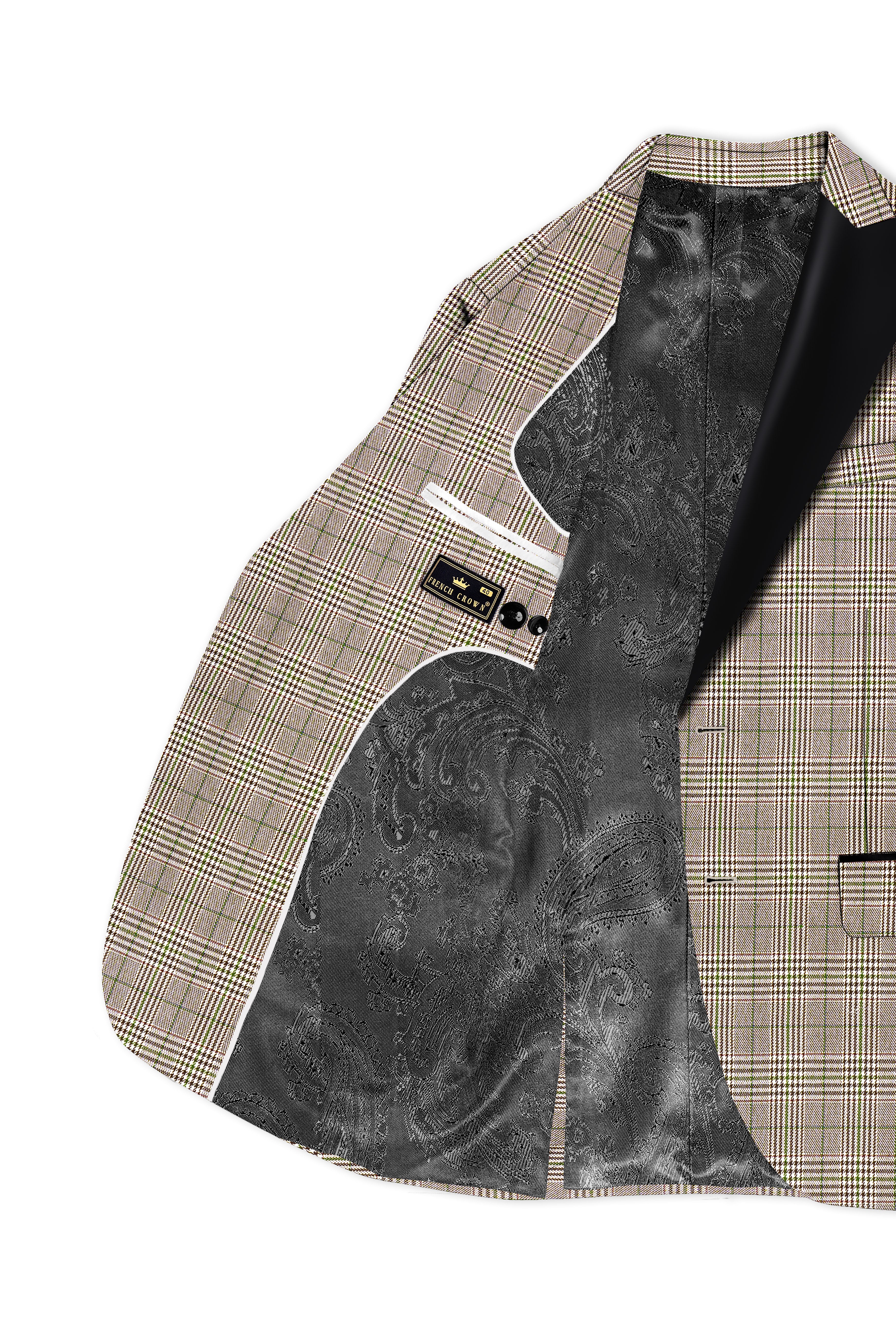 Nawab-Tundora Brown Plaid Wool Rich Peak Lapel Tuxedo Suit ST5457-BKPL-36, ST5457-BKPL-38, ST5457-BKPL-40, ST5457-BKPL-42, ST5457-BKPL-44, ST5457-BKPL-46, ST5457-BKPL-48, ST5457-BKPL-50, ST5457-BKPL-52, ST5457-BKPL-54, ST5457-BKPL-56, ST5457-BKPL-58, ST5457-BKPL-60