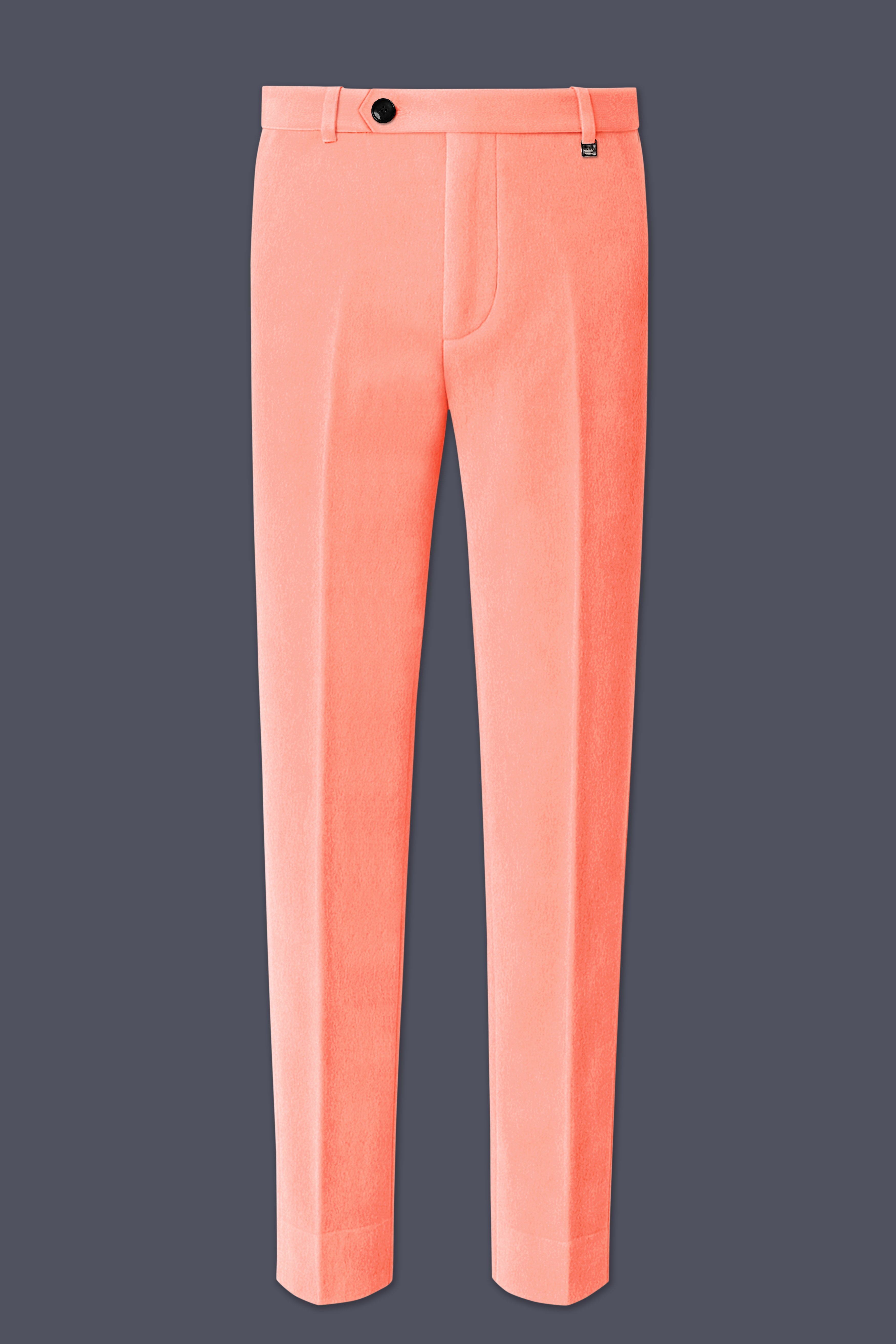 Zyron-Salmon Orange Velvet Peak Lapel Tuxedo Suit ST5465-BKPL-36, ST5465-BKPL-38, ST5465-BKPL-40, ST5465-BKPL-42, ST5465-BKPL-44, ST5465-BKPL-46, ST5465-BKPL-48, ST5465-BKPL-50, ST5465-BKPL-52, ST5465-BKPL-54, ST5465-BKPL-56, ST5465-BKPL-58, ST5465-BKPL-60