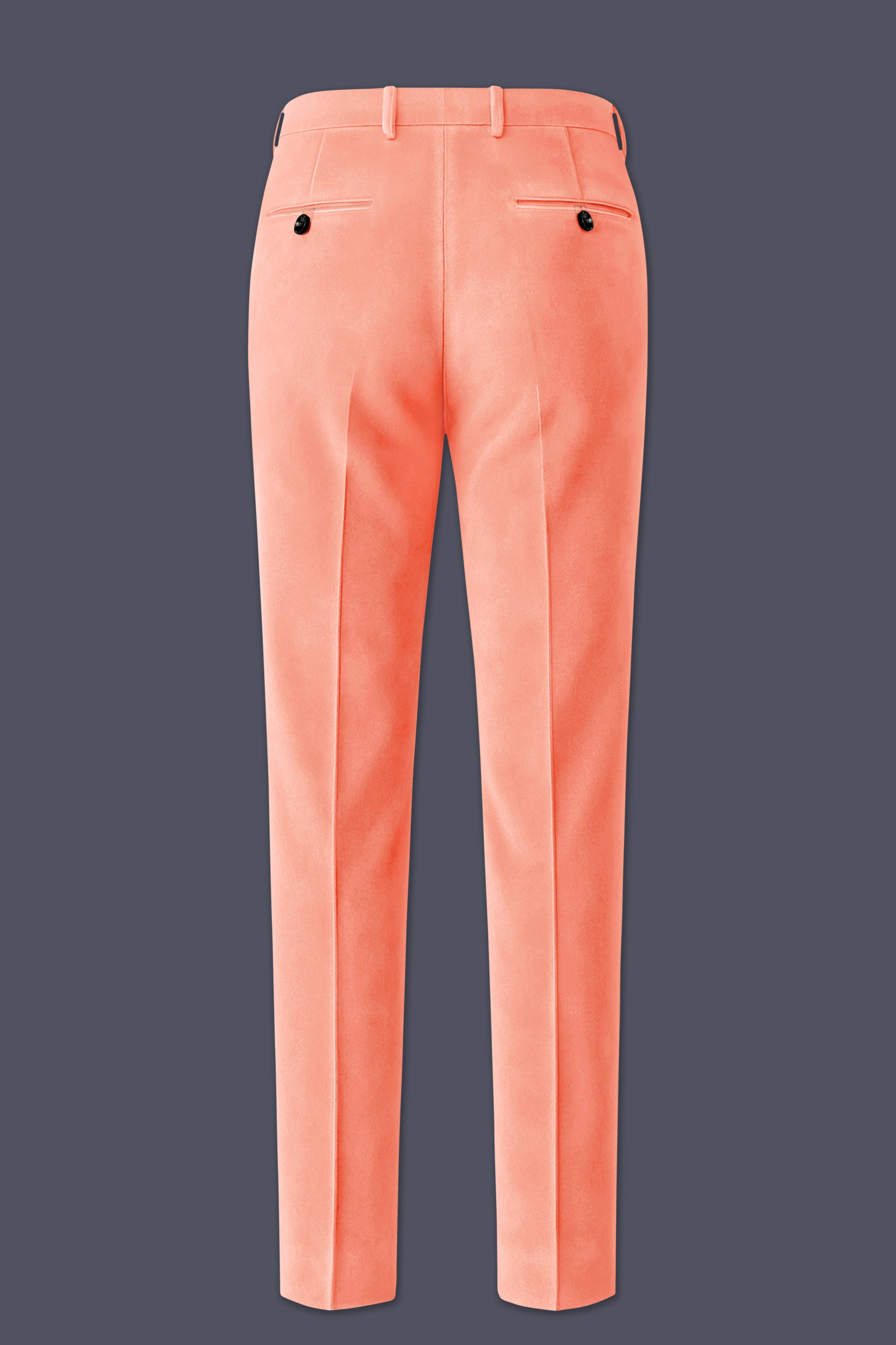 Zyron-Salmon Orange Velvet Peak Lapel Tuxedo Suit ST5465-BKPL-36, ST5465-BKPL-38, ST5465-BKPL-40, ST5465-BKPL-42, ST5465-BKPL-44, ST5465-BKPL-46, ST5465-BKPL-48, ST5465-BKPL-50, ST5465-BKPL-52, ST5465-BKPL-54, ST5465-BKPL-56, ST5465-BKPL-58, ST5465-BKPL-60