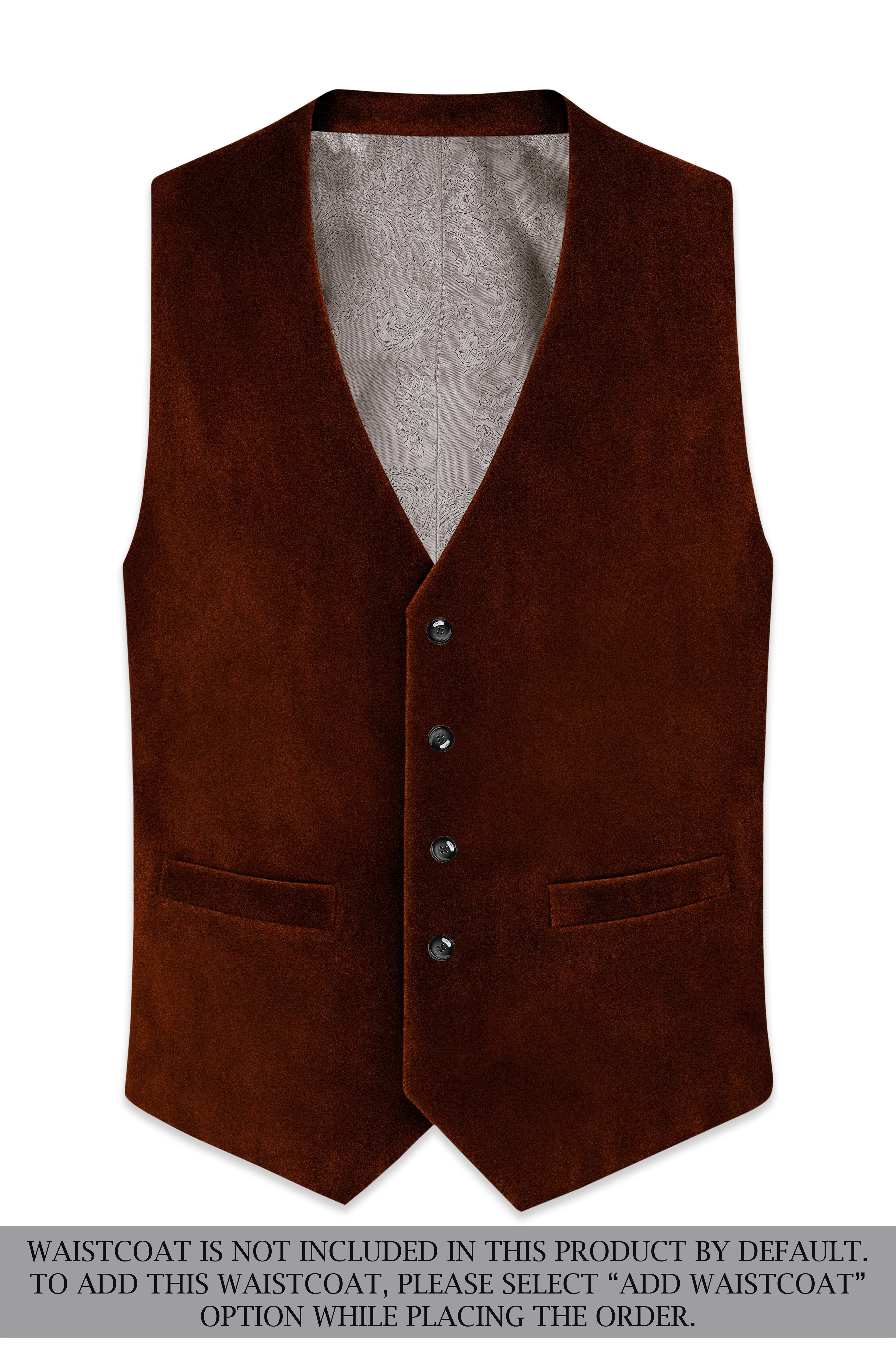 Eldor-Van Cleef Brown Velvet Peak Lapel Tuxedo Suit ST5469-BKPL-36, ST5469-BKPL-38, ST5469-BKPL-40, ST5469-BKPL-42, ST5469-BKPL-44, ST5469-BKPL-46, ST5469-BKPL-48, ST5469-BKPL-50, ST5469-BKPL-52, ST5469-BKPL-54, ST5469-BKPL-56, ST5469-BKPL-58, ST5469-BKPL-60