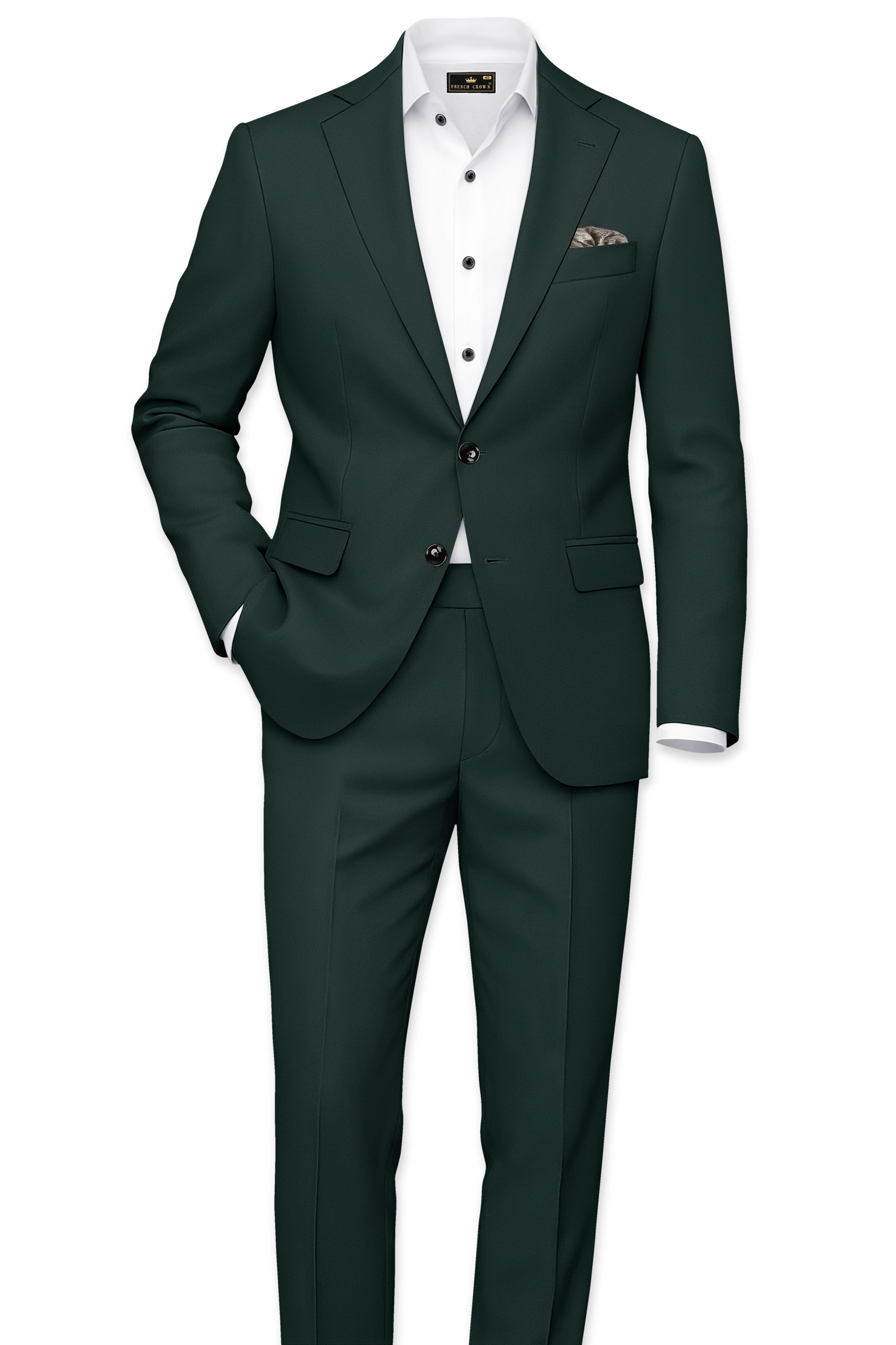 Viridian-Gable Green Slight Stretch Subtle Sheen Poly-Viscose Single Breasted Suit ST5472-SB-36, ST5472-SB-38, ST5472-SB-40, ST5472-SB-42, ST5472-SB-44, ST5472-SB-46, ST5472-SB-48, ST5472-SB-50, ST5472-SB-52, ST5472-SB-54, ST5472-SB-56, ST5472-SB-58, ST5472-SB-60