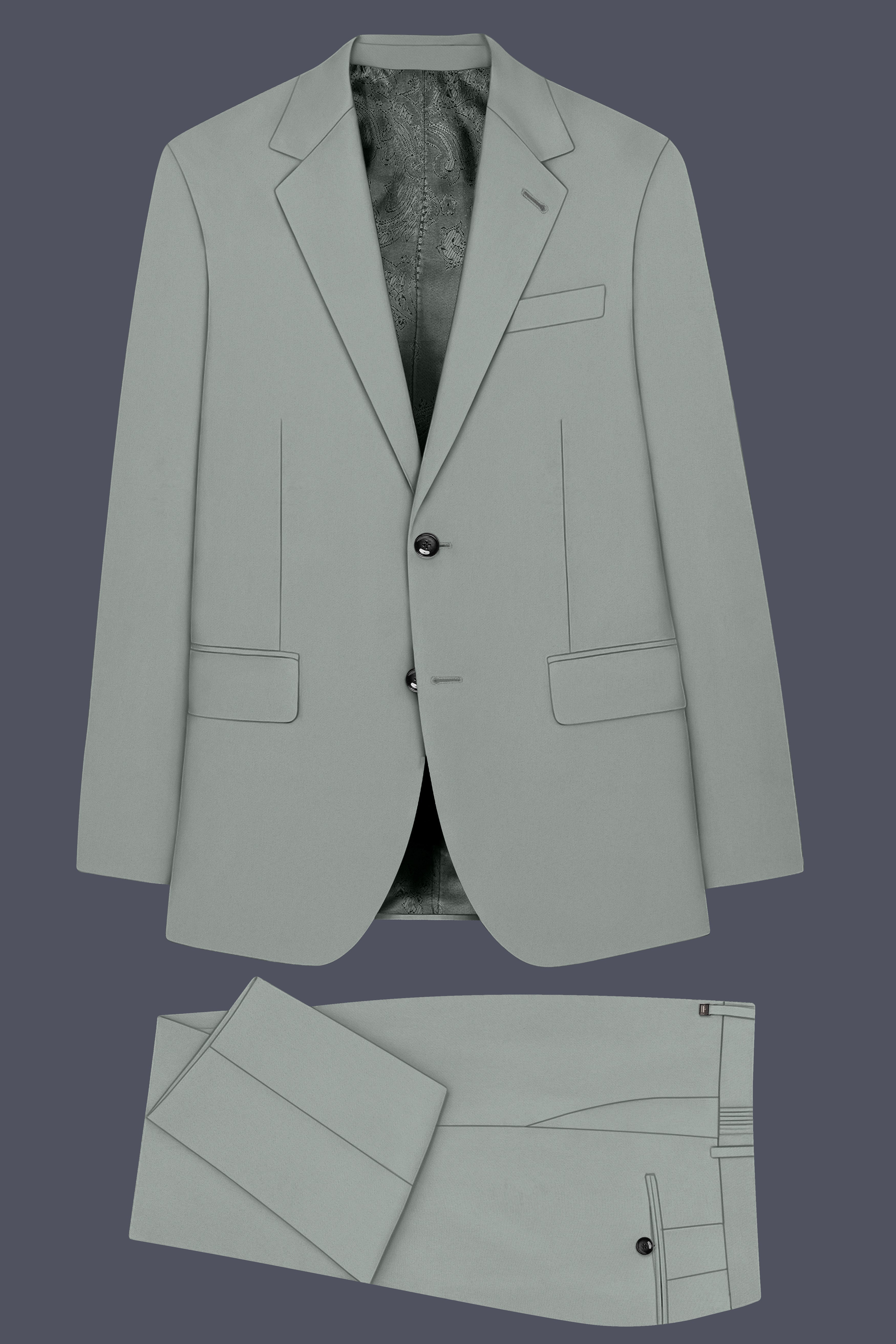 Beryl-Regent Green Slight Stretch Subtle Sheen Poly-Viscose Single Breasted Suit ST5477-SB-36, ST5477-SB-38, ST5477-SB-40, ST5477-SB-42, ST5477-SB-44, ST5477-SB-46, ST5477-SB-48, ST5477-SB-50, ST5477-SB-52, ST5477-SB-54, ST5477-SB-56, ST5477-SB-58, ST5477-SB-60