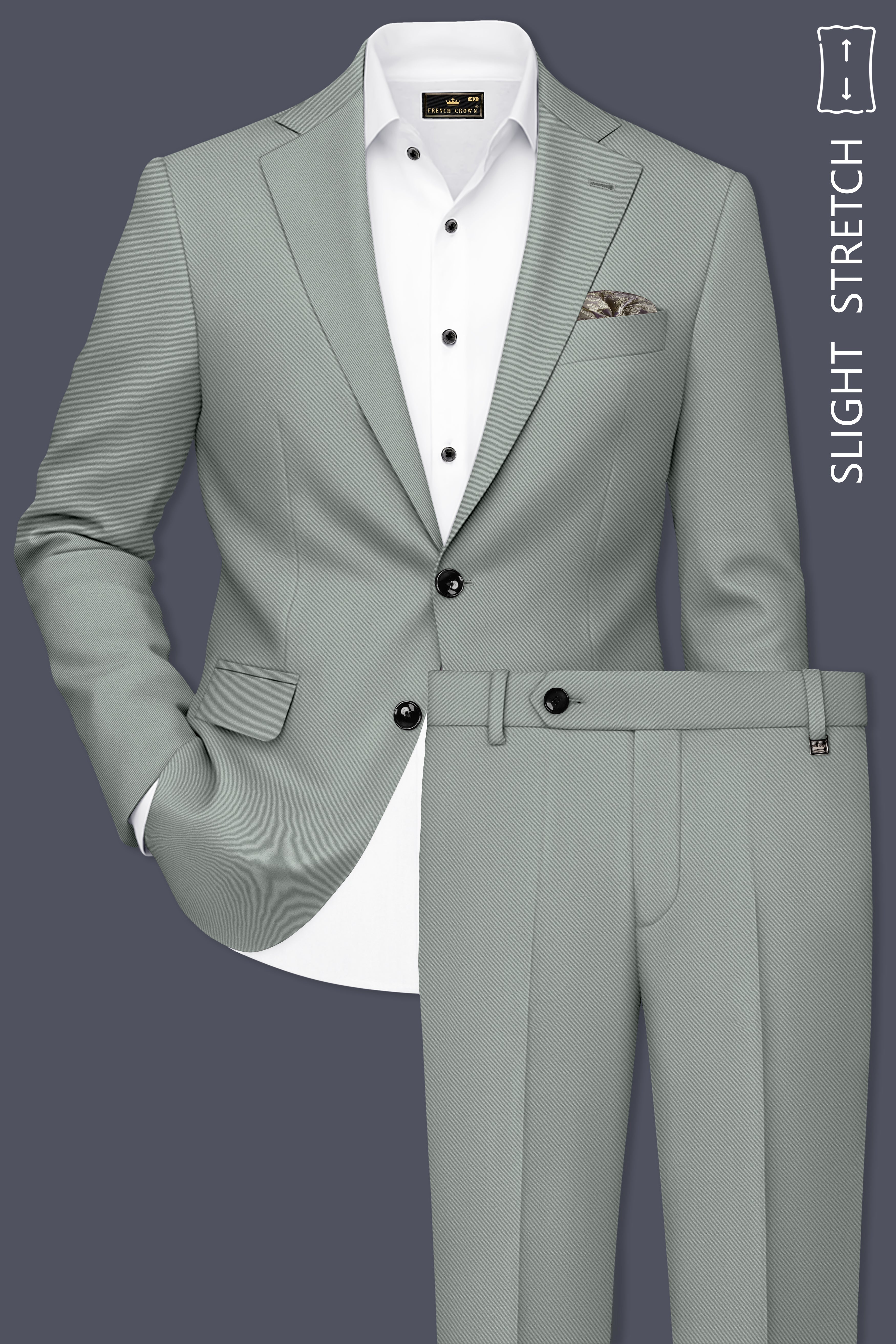 Beryl-Regent Green Slight Stretch Subtle Sheen Poly-Viscose Single Breasted Suit